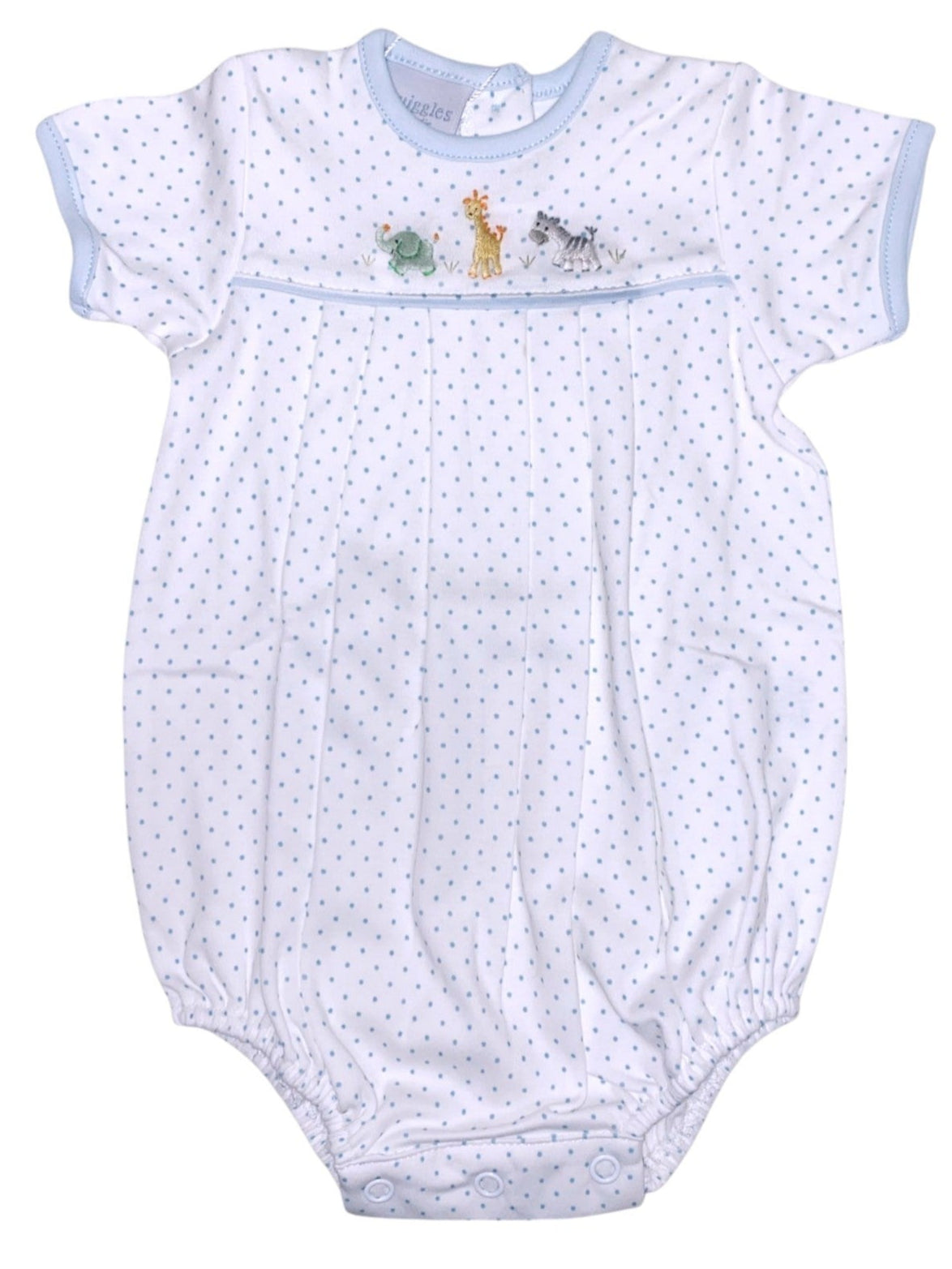 Squiggles Mini Boy Baby Safari Pleated Romper W/53 Trim M265B/16/BD 5112