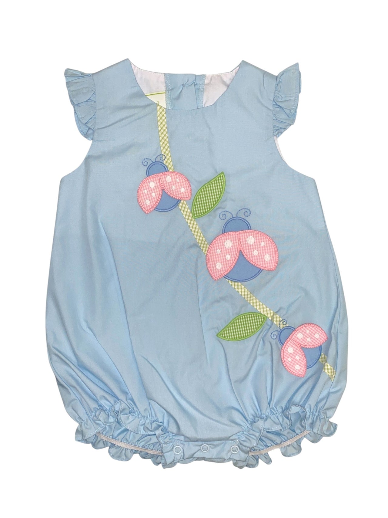 Zuccini Ladybug Sloane Bubble Light Blue Broadcloth 5201