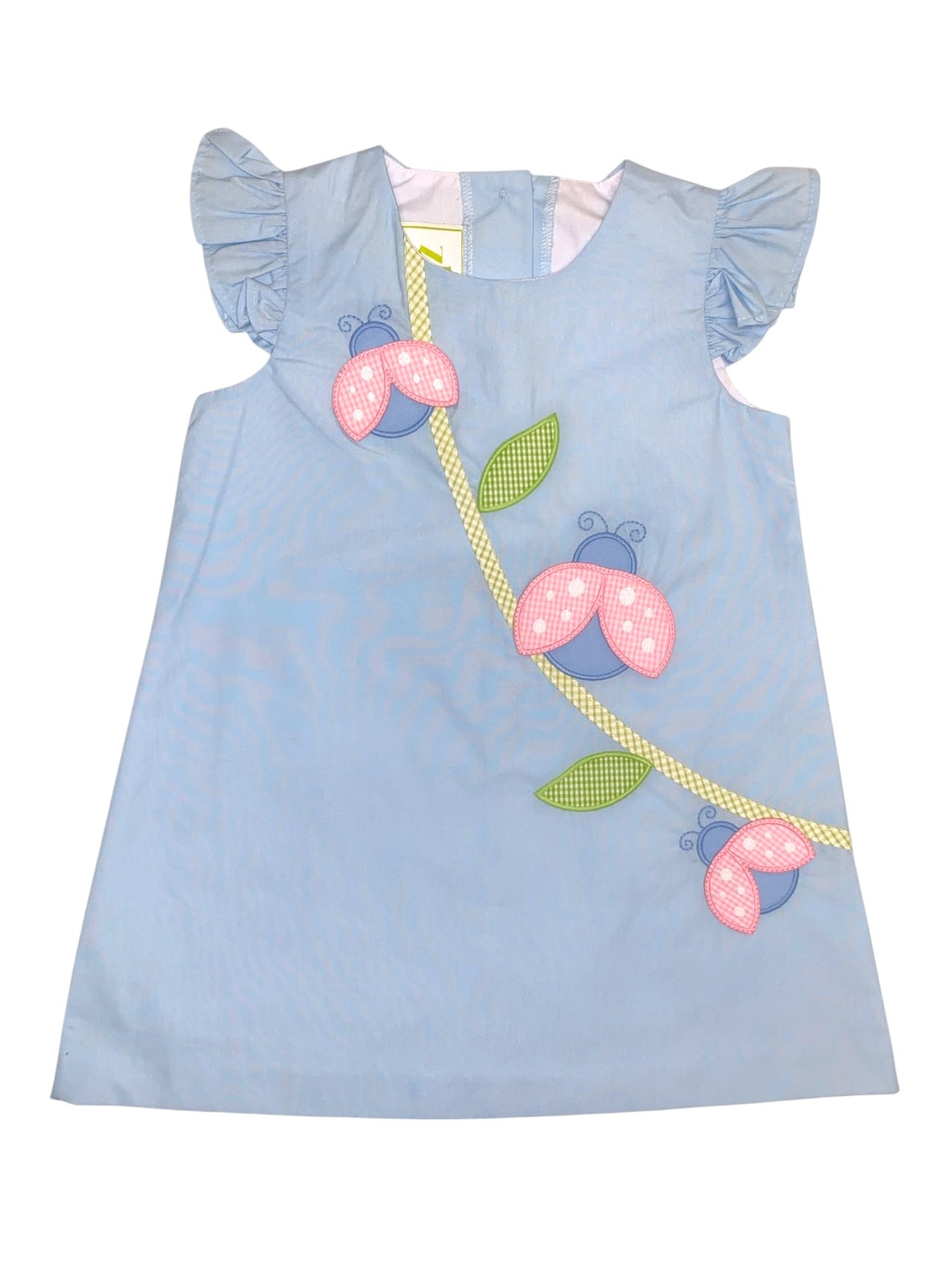 Zuccini Ladybug Dress Light Blue Broadcloth 5201