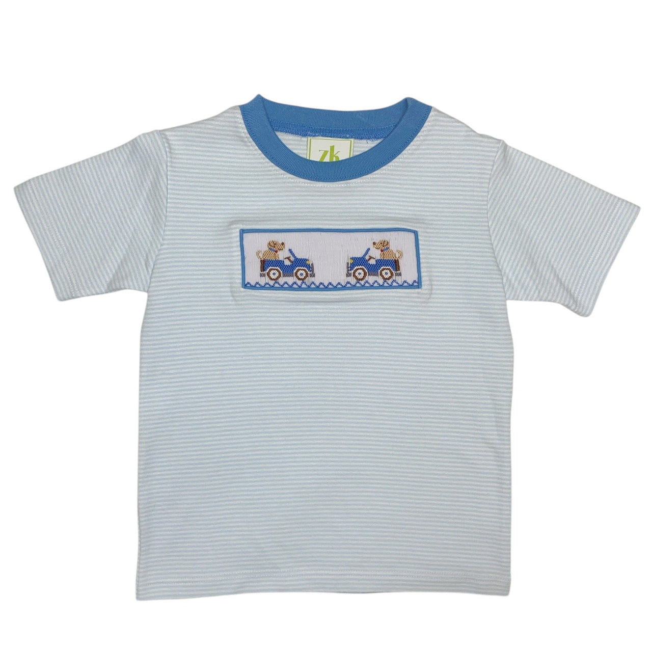 Zuccini Labrador Harry's Play Tee Light Blue Bitty Stripe Knit 5201