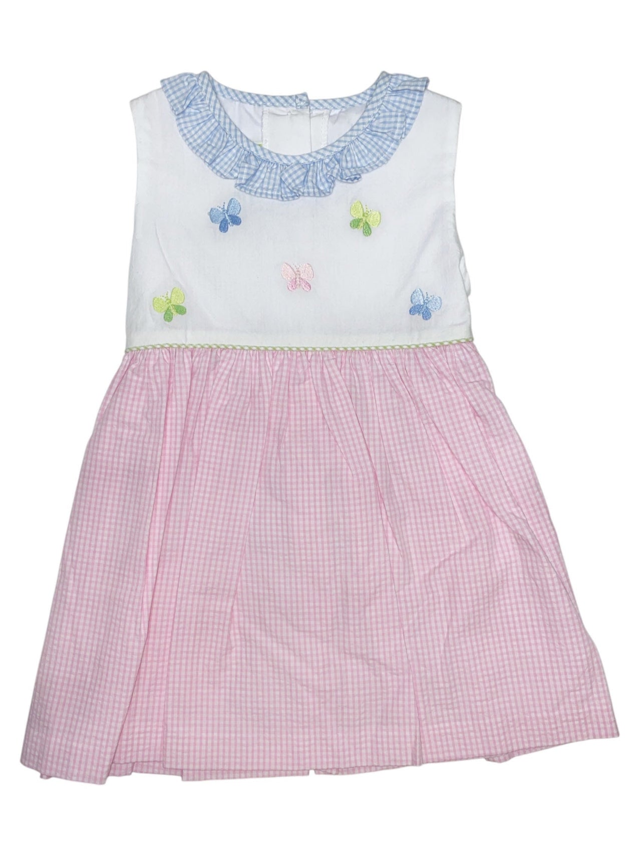 Zuccini Butterflies Valerie Dress Pink Mini Seersucker 5201