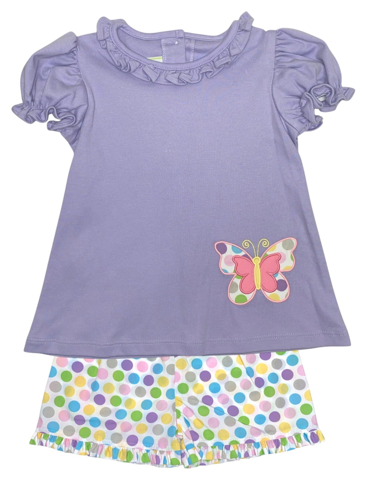 Zuccini Butterfly Sussette Blouse Lavender Knit & Butterfly Emma's Short 5201