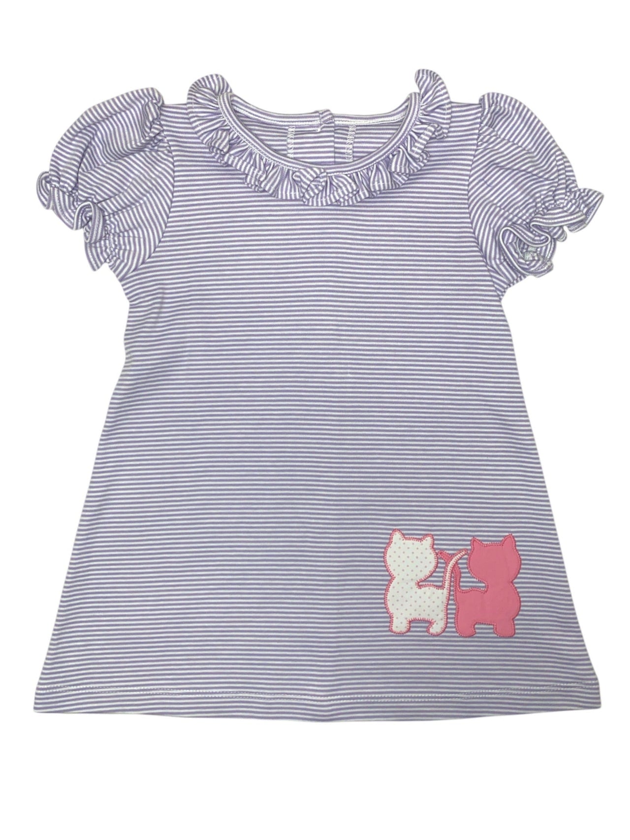 Zuccini Kitty Sussette Dress Lavender Bitty Stripe Knit 5201