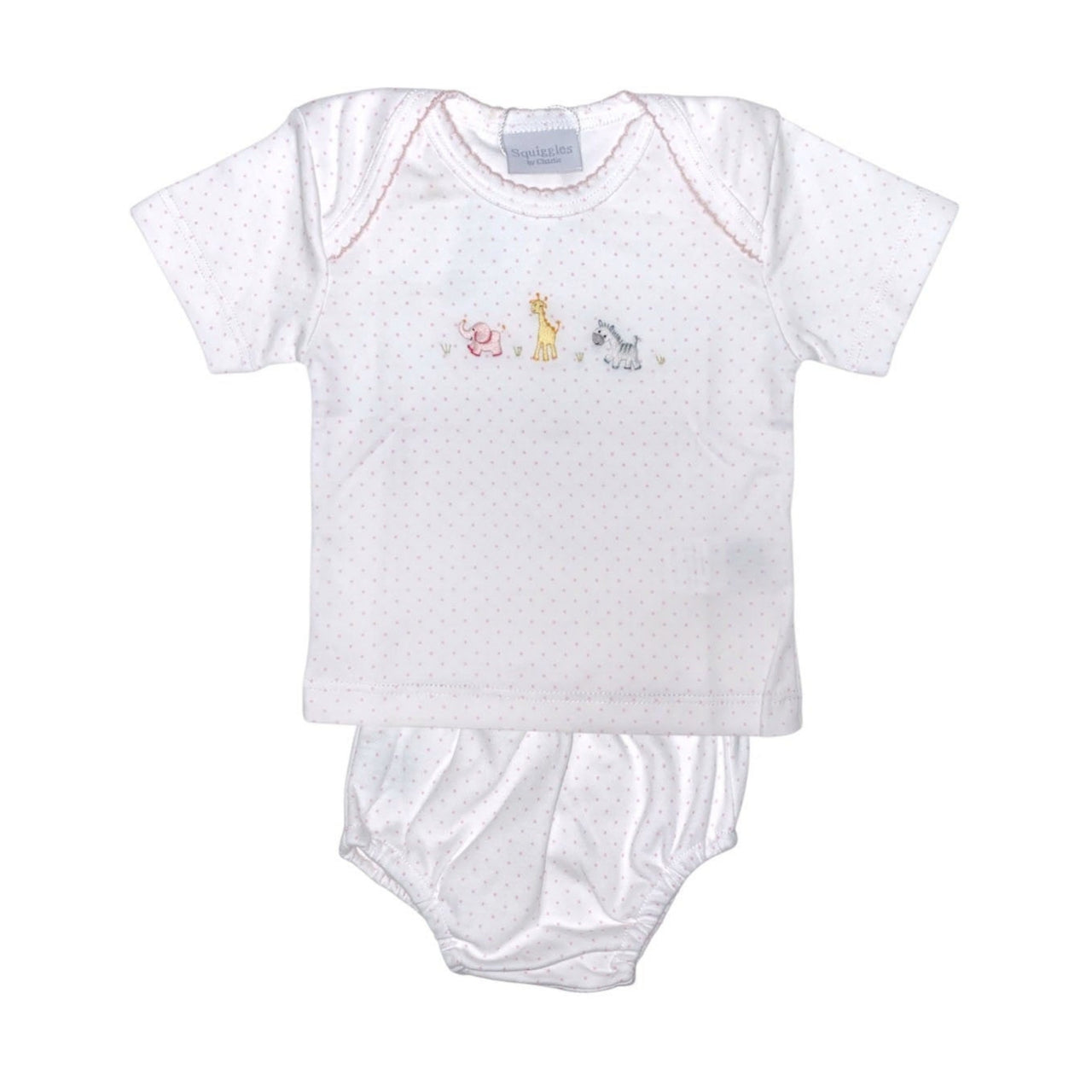 Squiggles Mini Girl Baby Safari Top & 46 Trim Pink Dot 280/M265G 5201