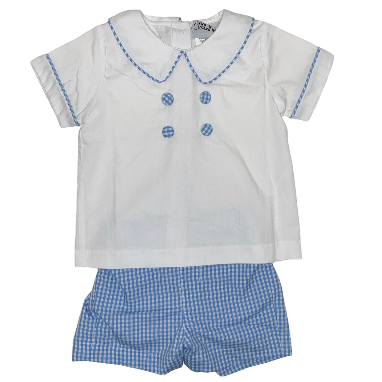 Delaney Boys White Double Button Front Short Set DELS25-179 5201