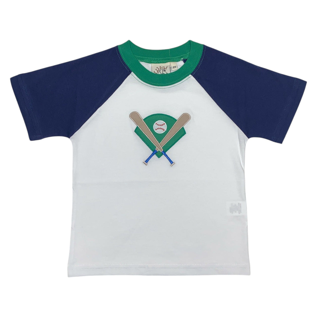 Luigi B-Ball Diamond White/Dk Royal/Mint Green Boy Raglan S/S 5201