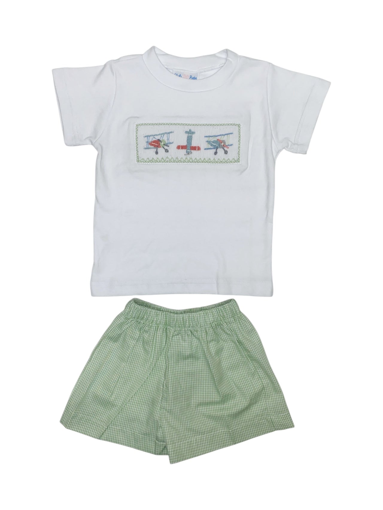 Lulu Bebe Airplane Smocked Shortset-TOM-8 5202