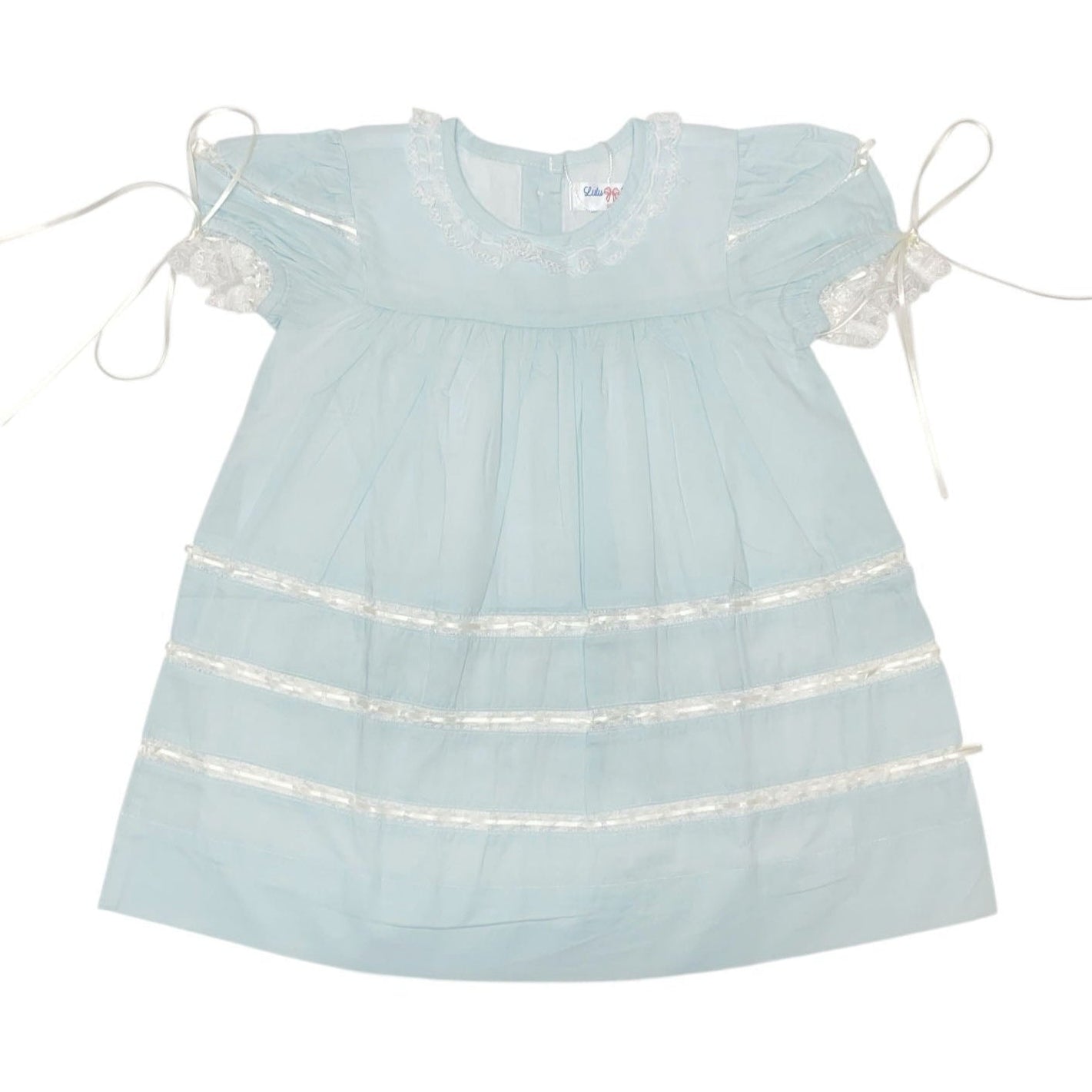 Lulu Bebe Blue Lace Ribbon Dress VICTORIA-BLUE 5202