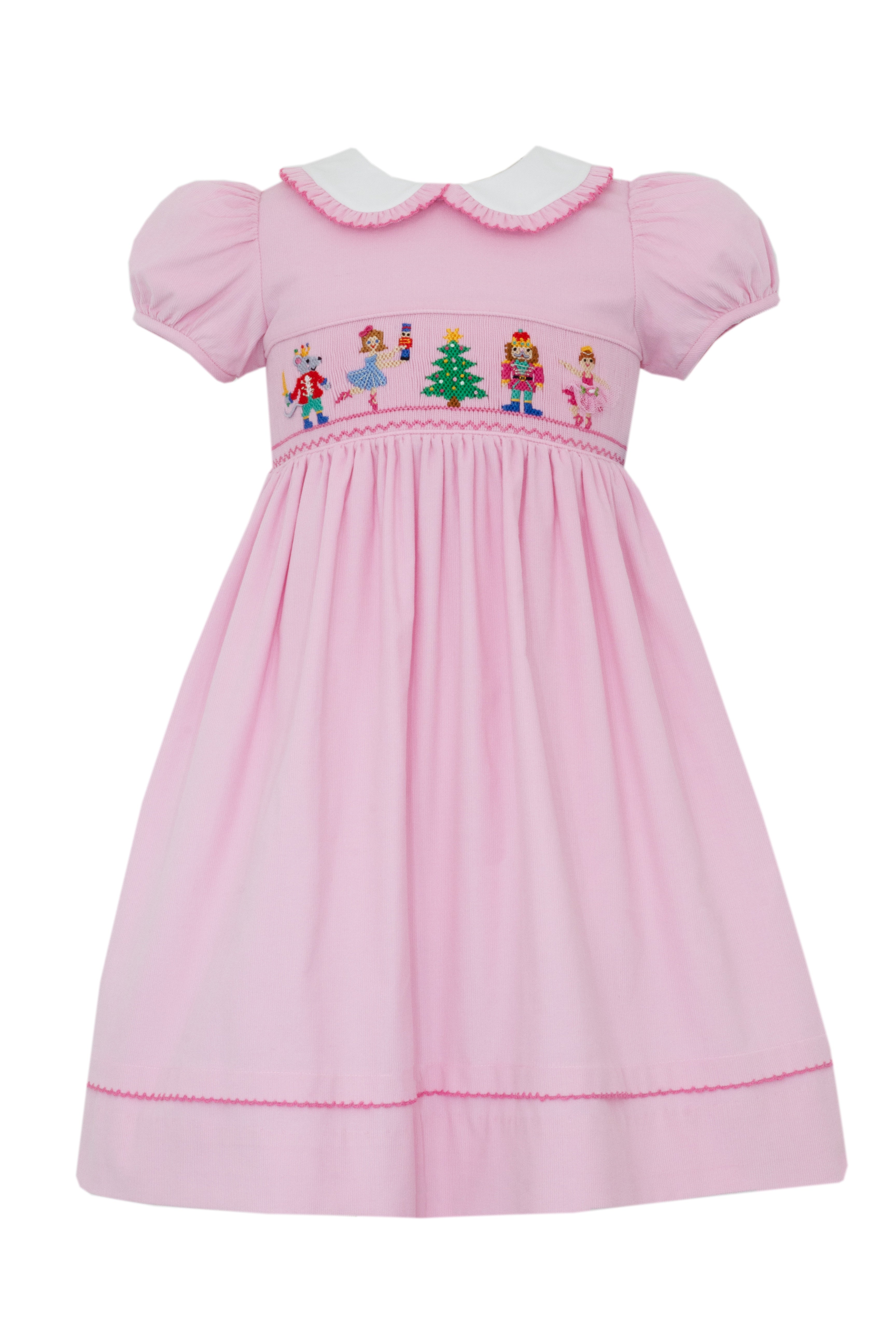 Anavini Nutcrackers Girl's Pink Corduroy Dress S/S 323D-AH25 5211