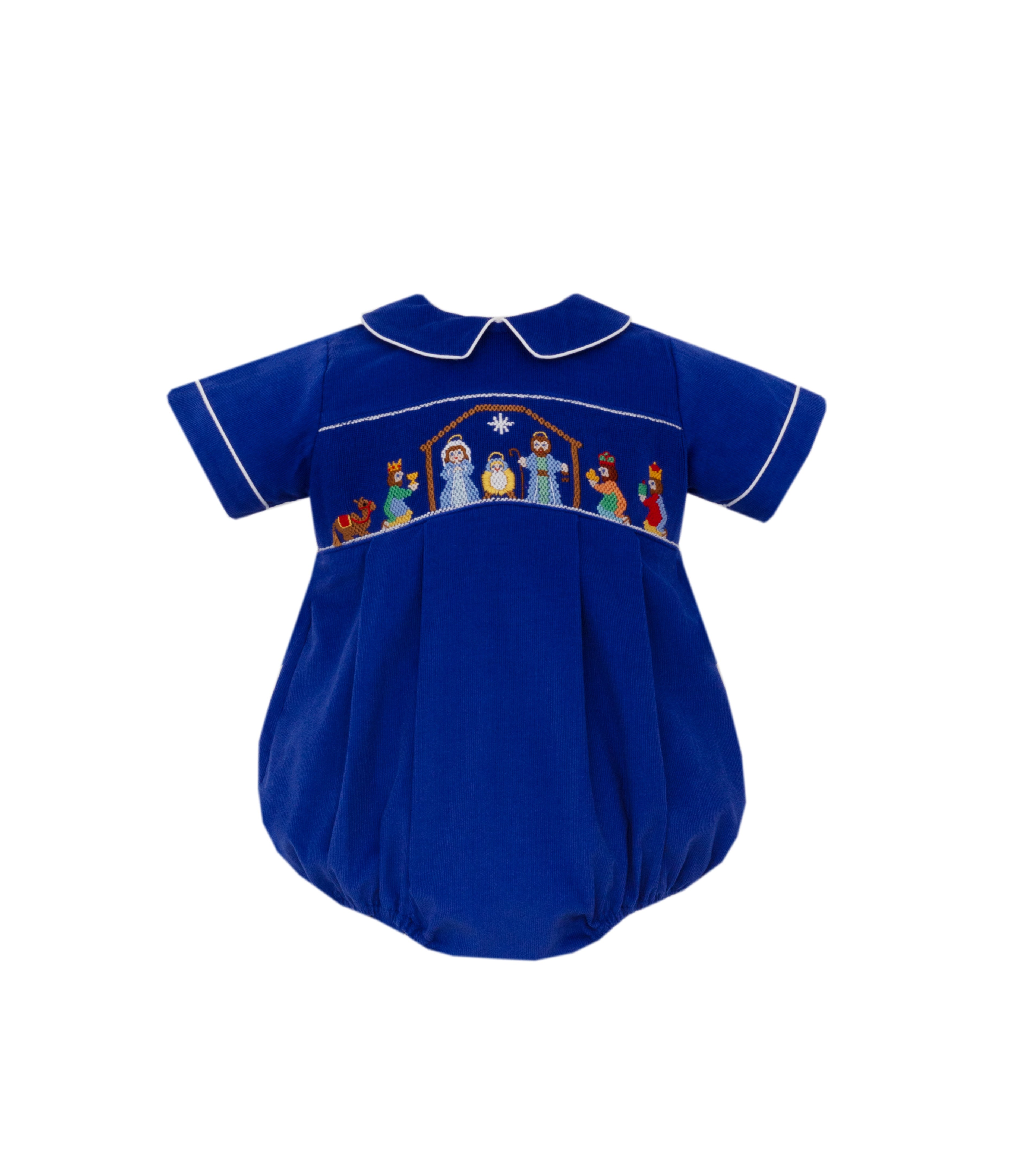 Anavini Nativity Boy's Royal Blue Corduroy Boy's Bubble S/S 325BB-AH25 5210