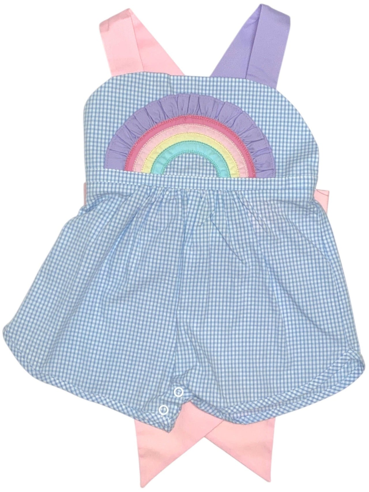 Zuccini Rainbow Sussie Overall Light Blue Mini Seersucker 5202