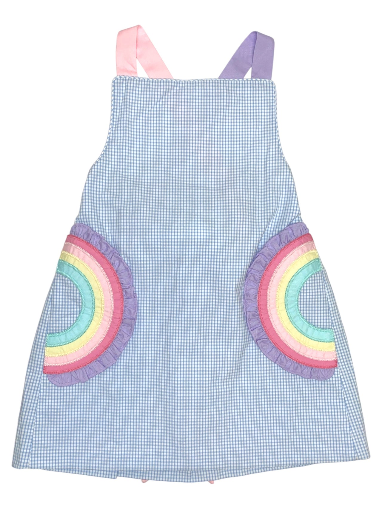 Zuccini Rainbow Skye Dress Light Blue Mini Seersucker 5202