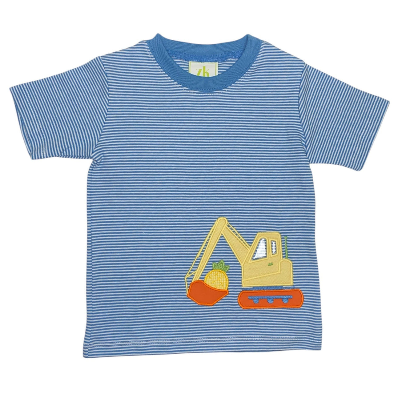 Zuccini Pineapple Excavator Harry's Play Tee Periwinkle Bitty Stripe 5202