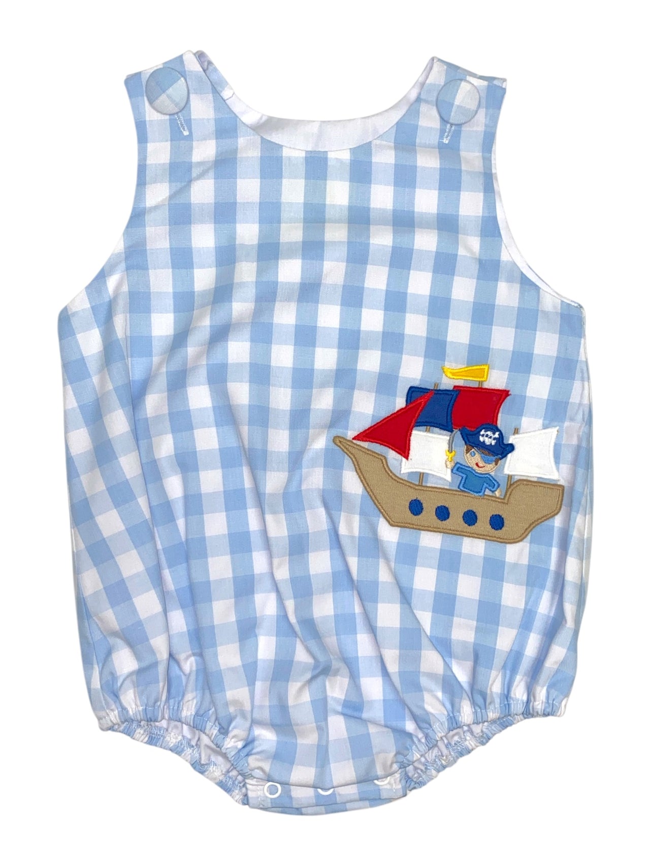 Zuccini Pirate Christopher Sunsuit Light Blue Buffalo Check 5202