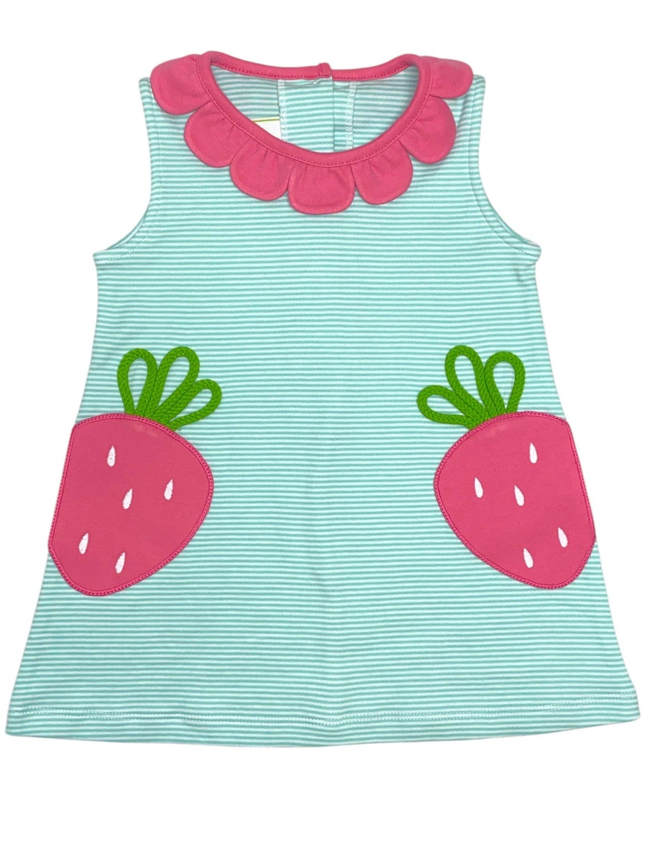 Zuccini Strawberry Reagan Dress Mint Bitty Stripe Knit 5202