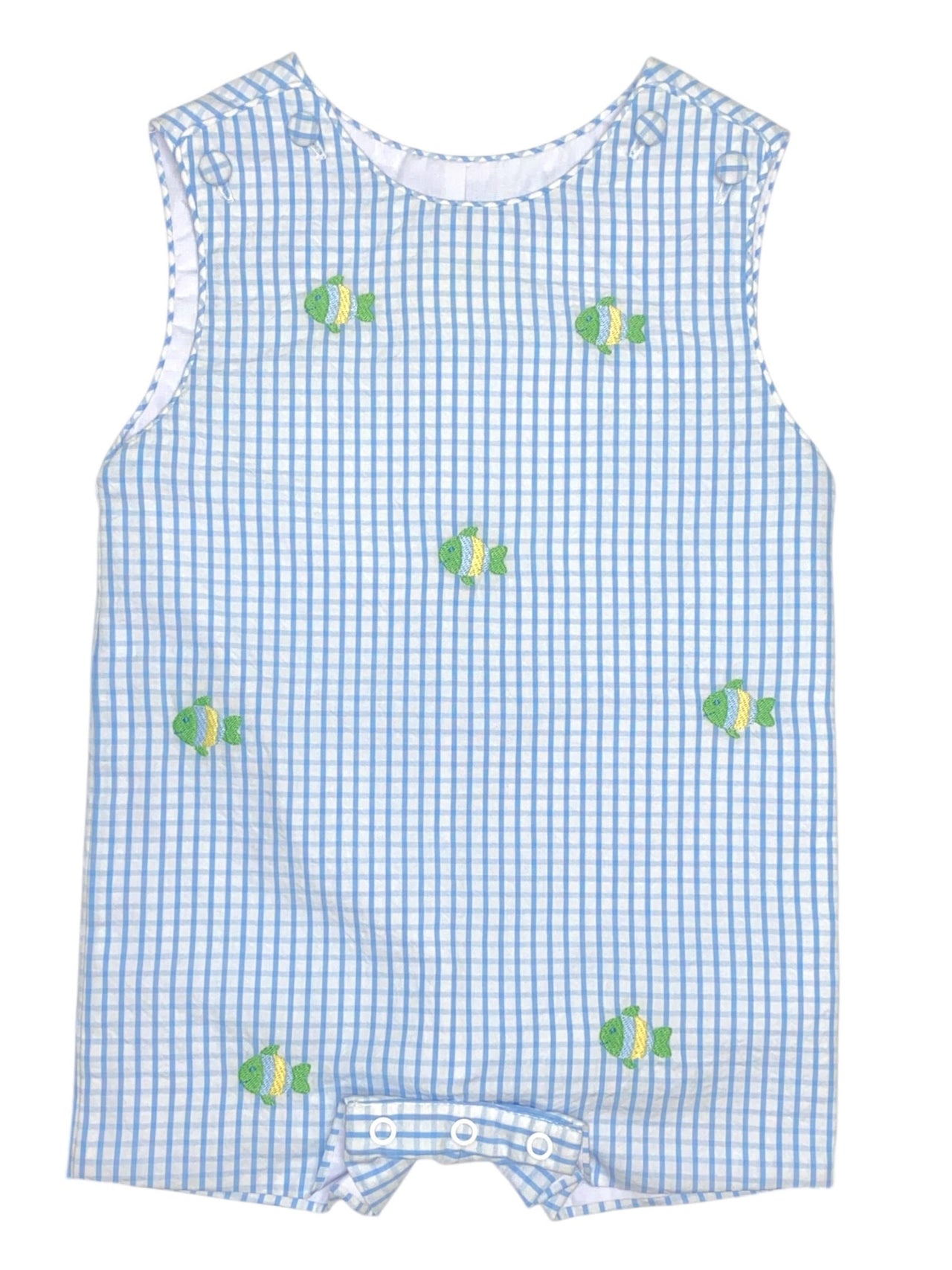 Zuccini Fish Ashton Shortall Seaside Windowpane Seersucker 5202