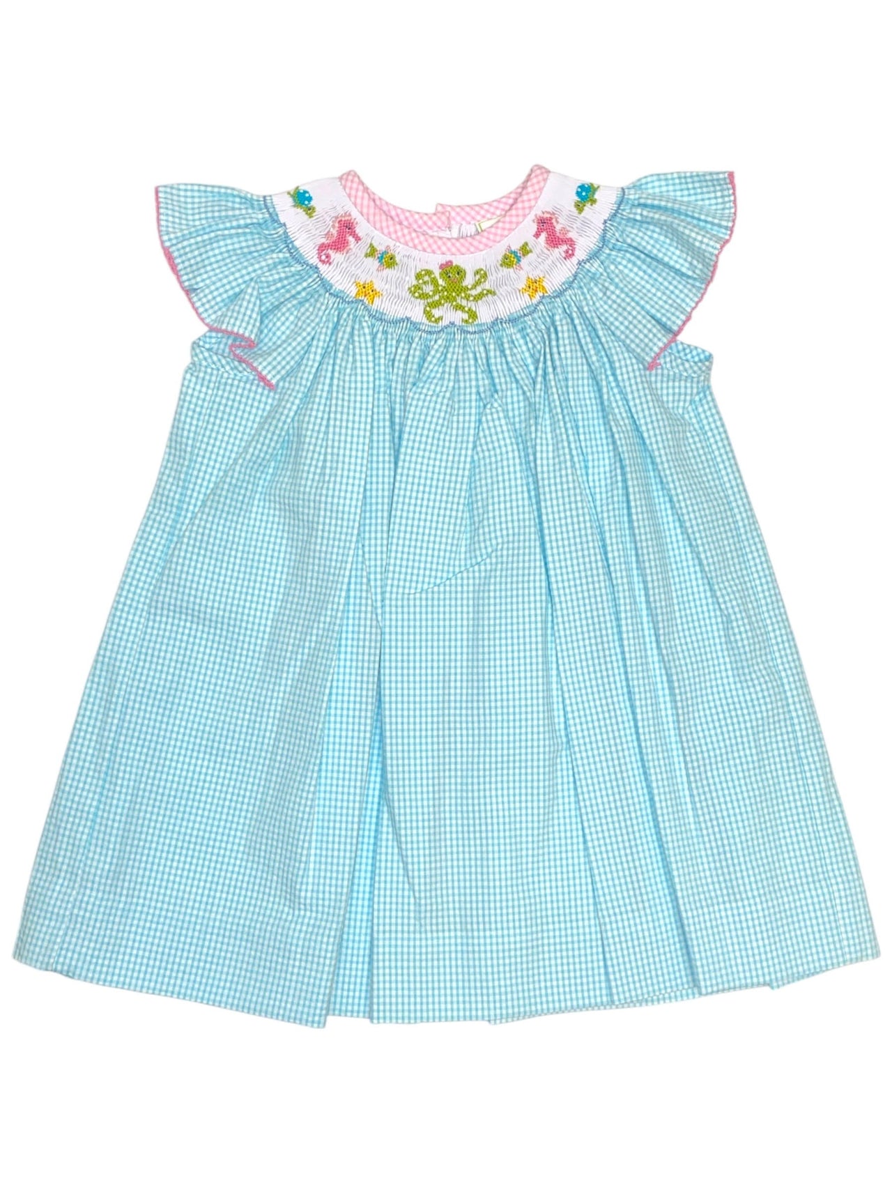 Zuccini Under the Sea Billie Bishop Dress Sky Mini Seersucker 5202