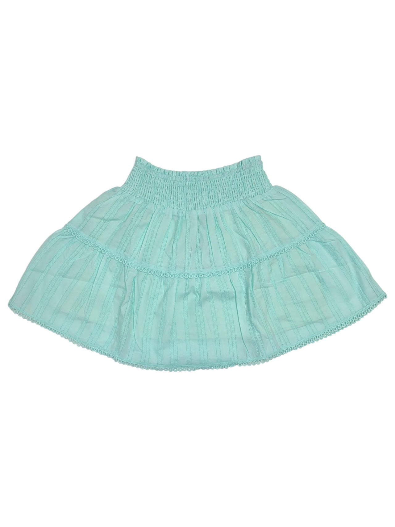 Little Olin Aqua Smocked Waistband Skirt 5203