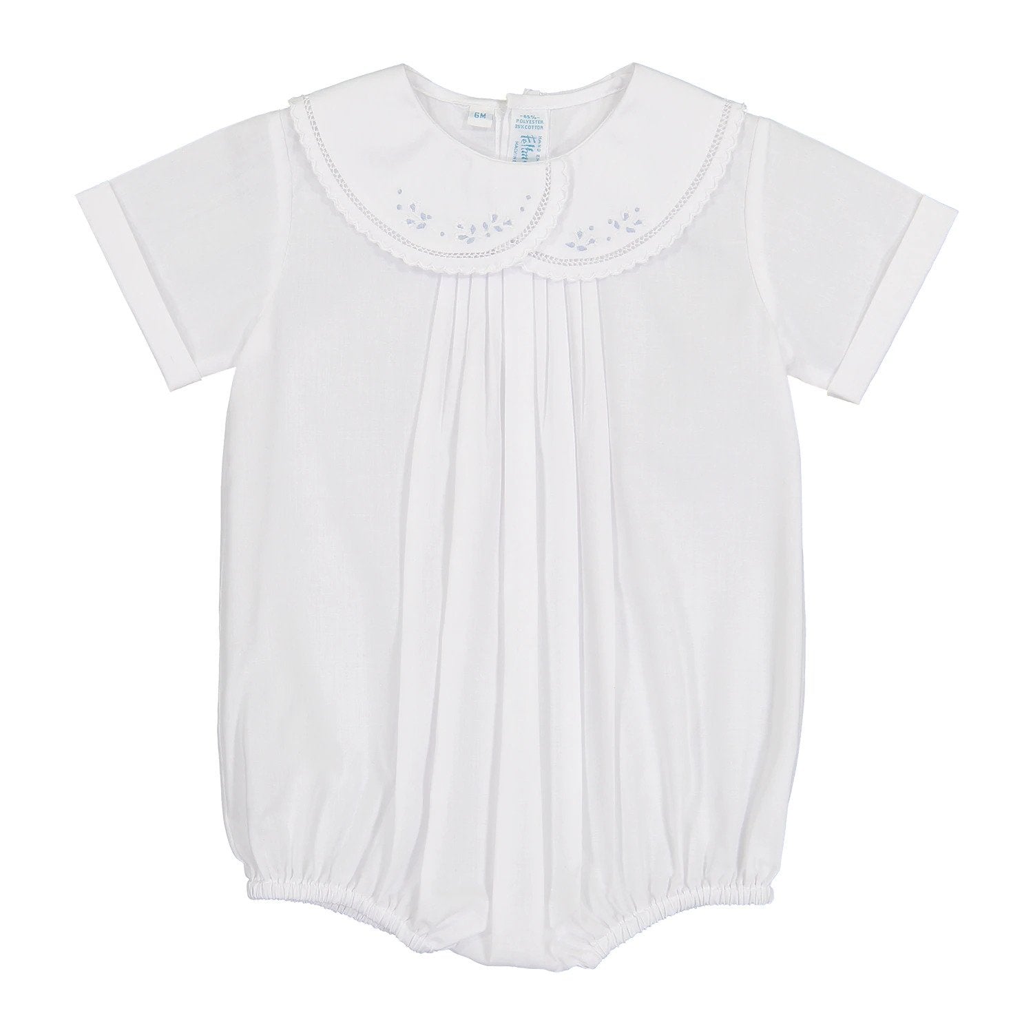 Feltman Brothers Vintage Leaf Embroidered Creeper White/Blue 970 /23979