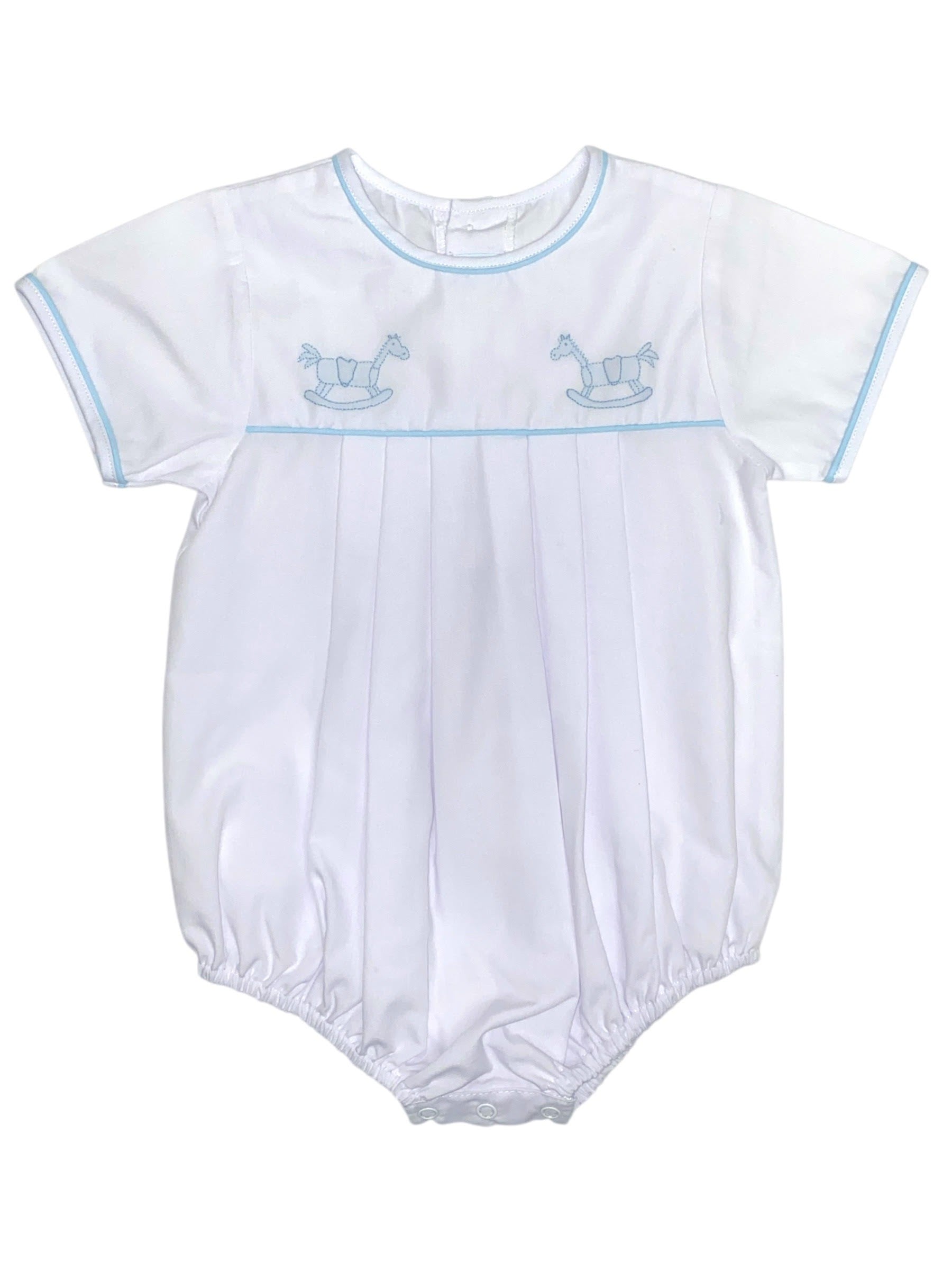 Auraluz White/Blue Boy Bubble W/Horse Shadow Emb 7300 5203