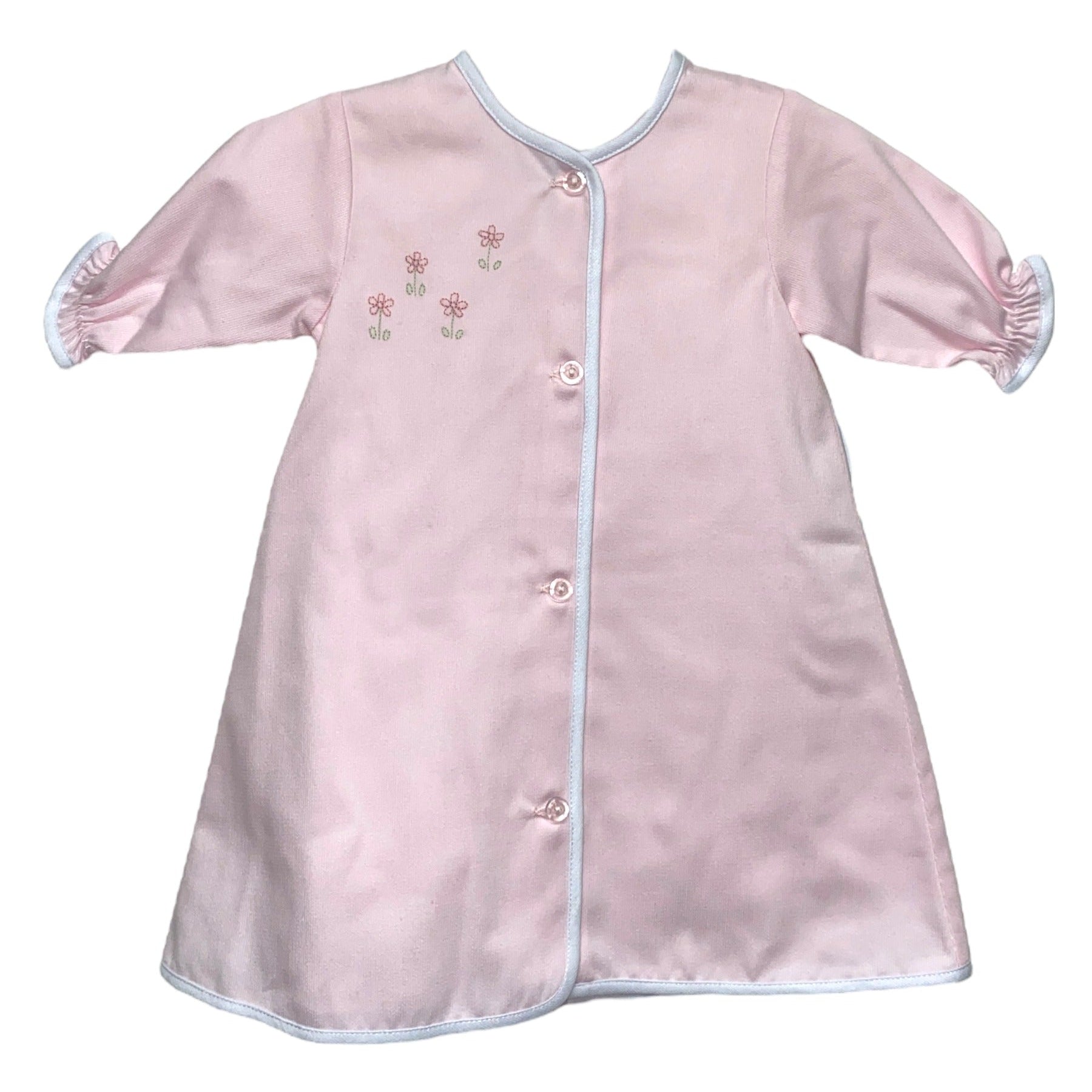 Auraluz Pique Daygown With White Binding Trim W/Shadow Emb 3330 5207