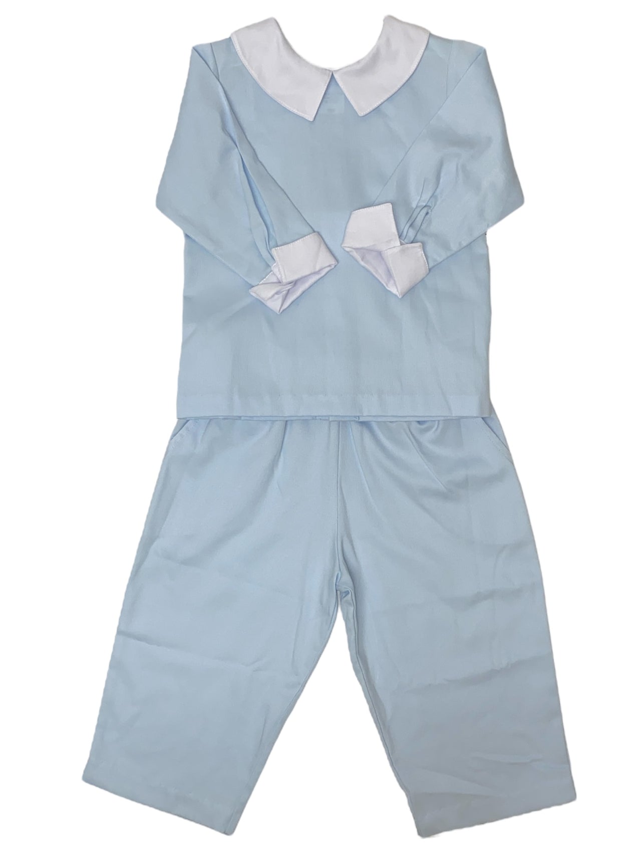 Auraluz Pique 2pc Boy Blue/White 7052BW100 5207