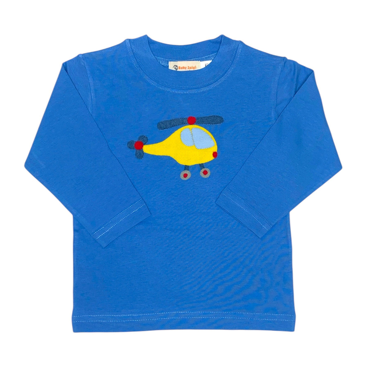 Luigi L/S T-Shirt Helicopter Applique Medium Blue 5207