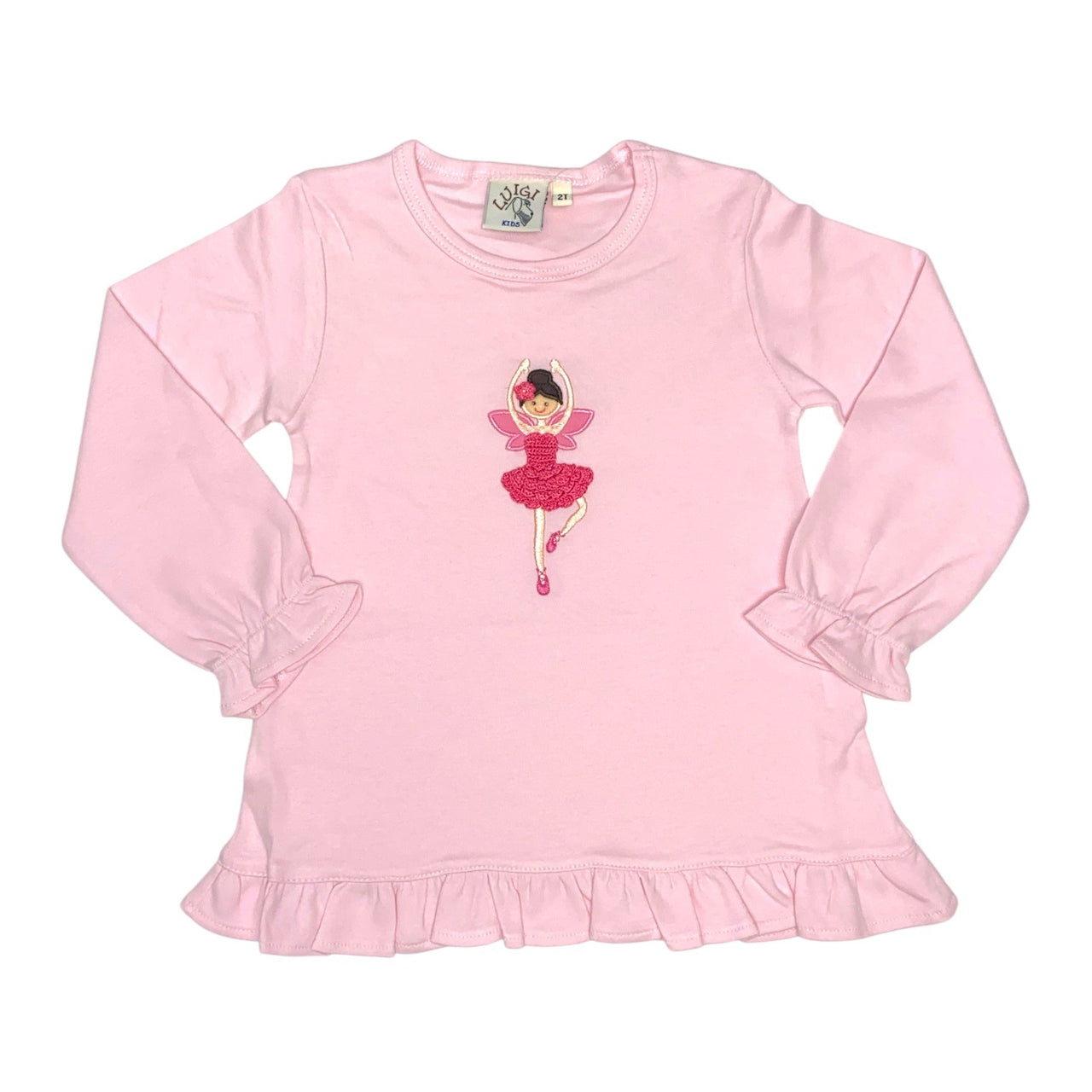Luigi L/S Ruffle Swing Top Ballerina Applique 5207
