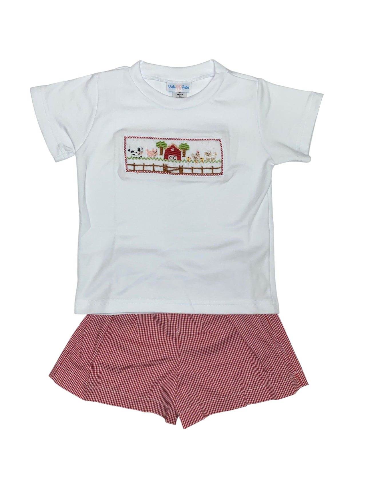 Lulu Bebe Farm Smocked Short Set TOM-8 5208