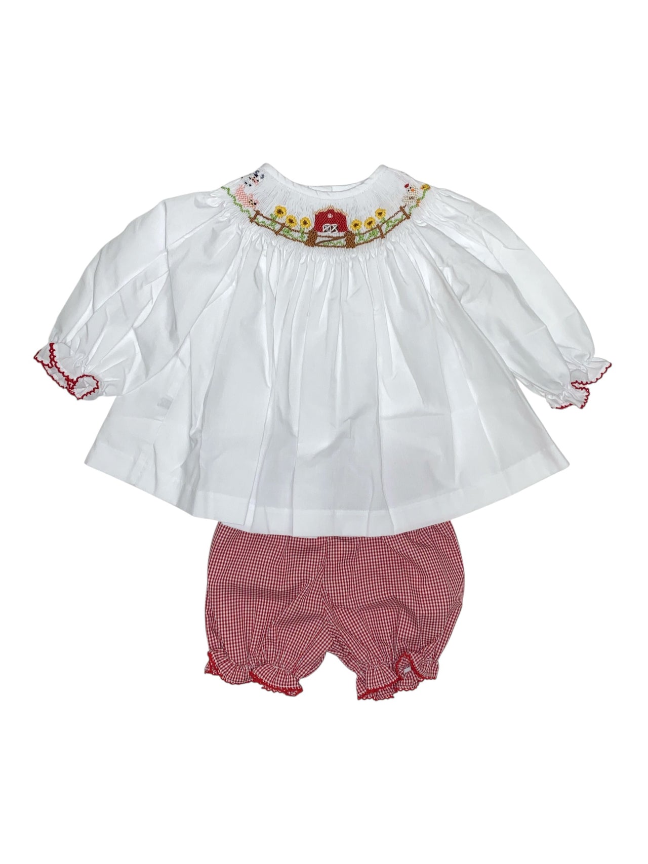Lulu Bebe Farm Smocked Bloomerset EMMA-8 5208