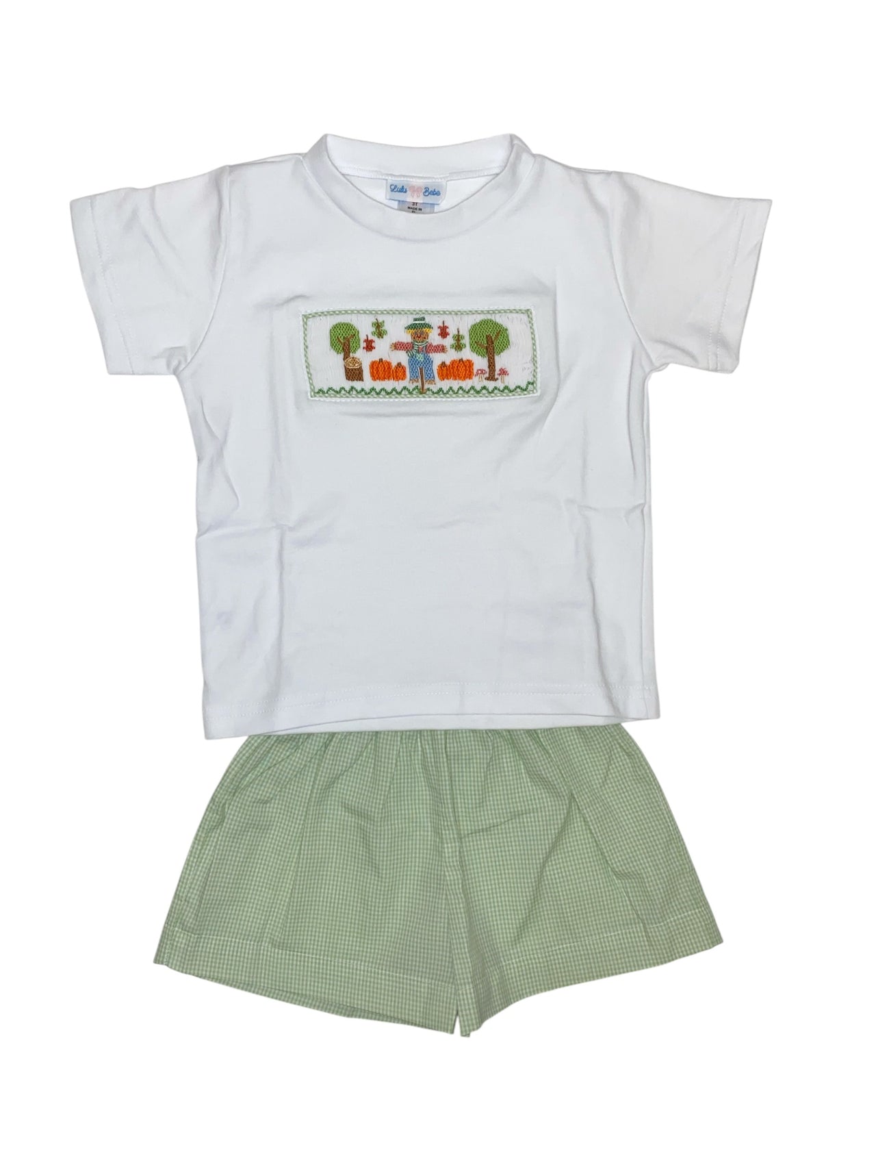 Lulu Bebe Smocked Scarecrow Short Set Tom-11 5208