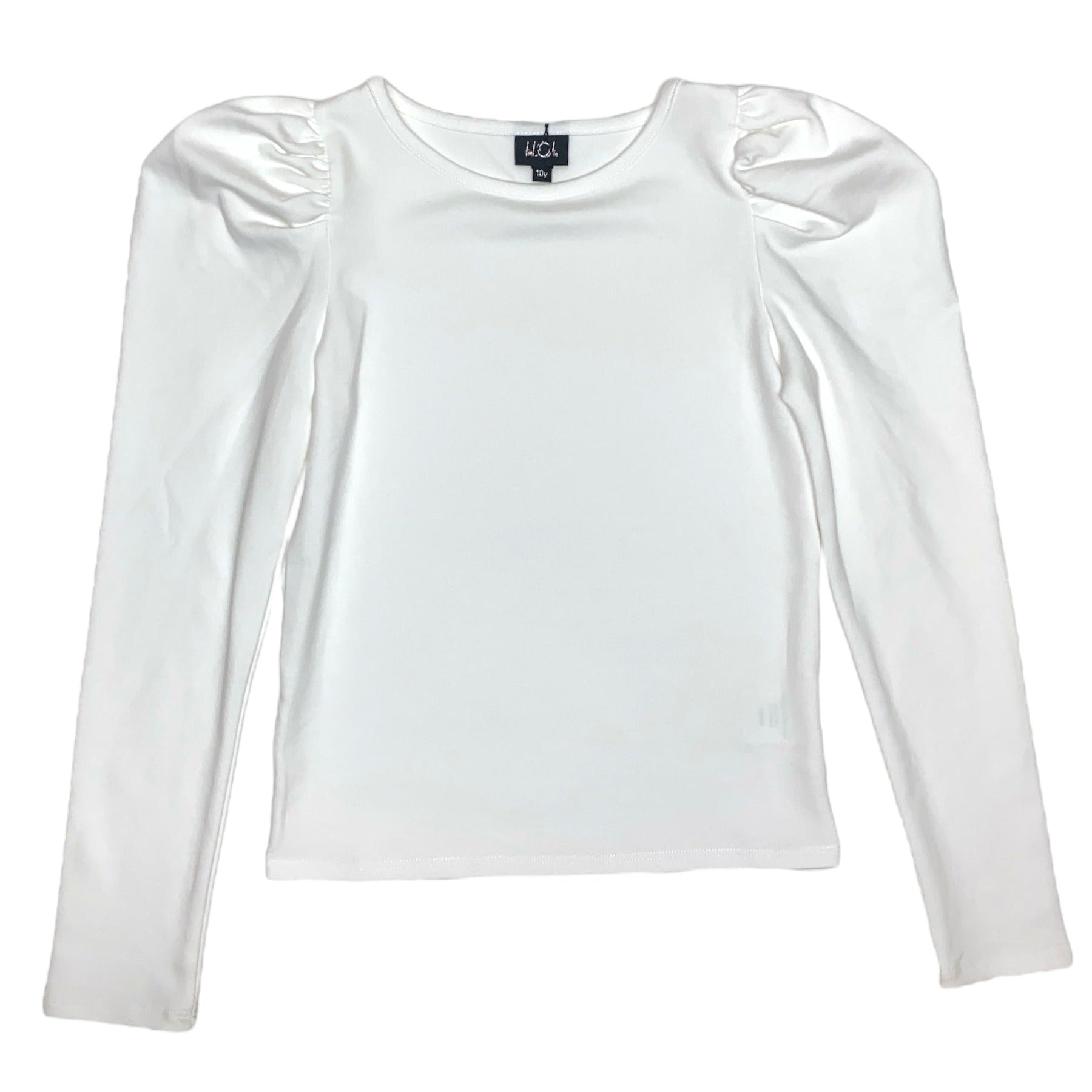 Little Olin AW Puff Sleeve Cotton Top Fall 25 2503 5208