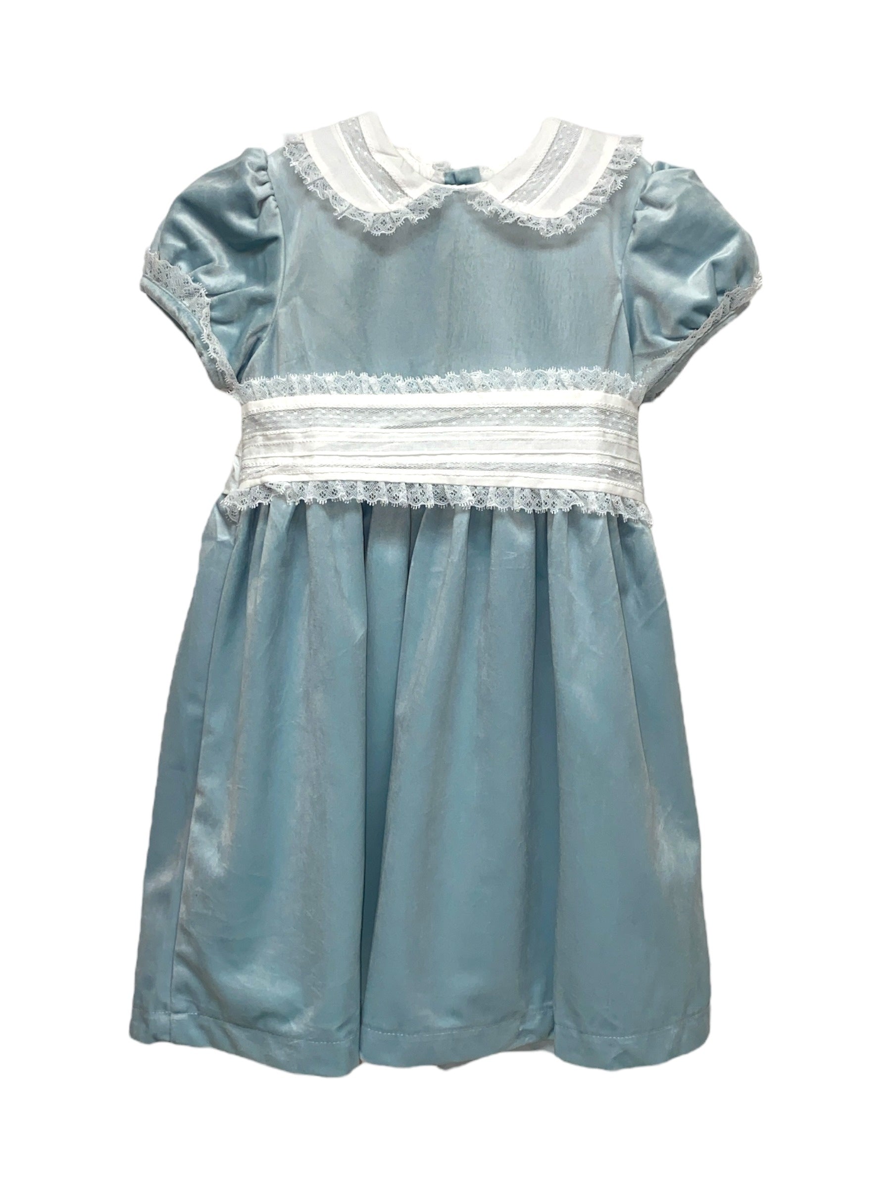 Lulu Bebe Ice Blue Velvet Dress Scarlet-IBLUV 5208