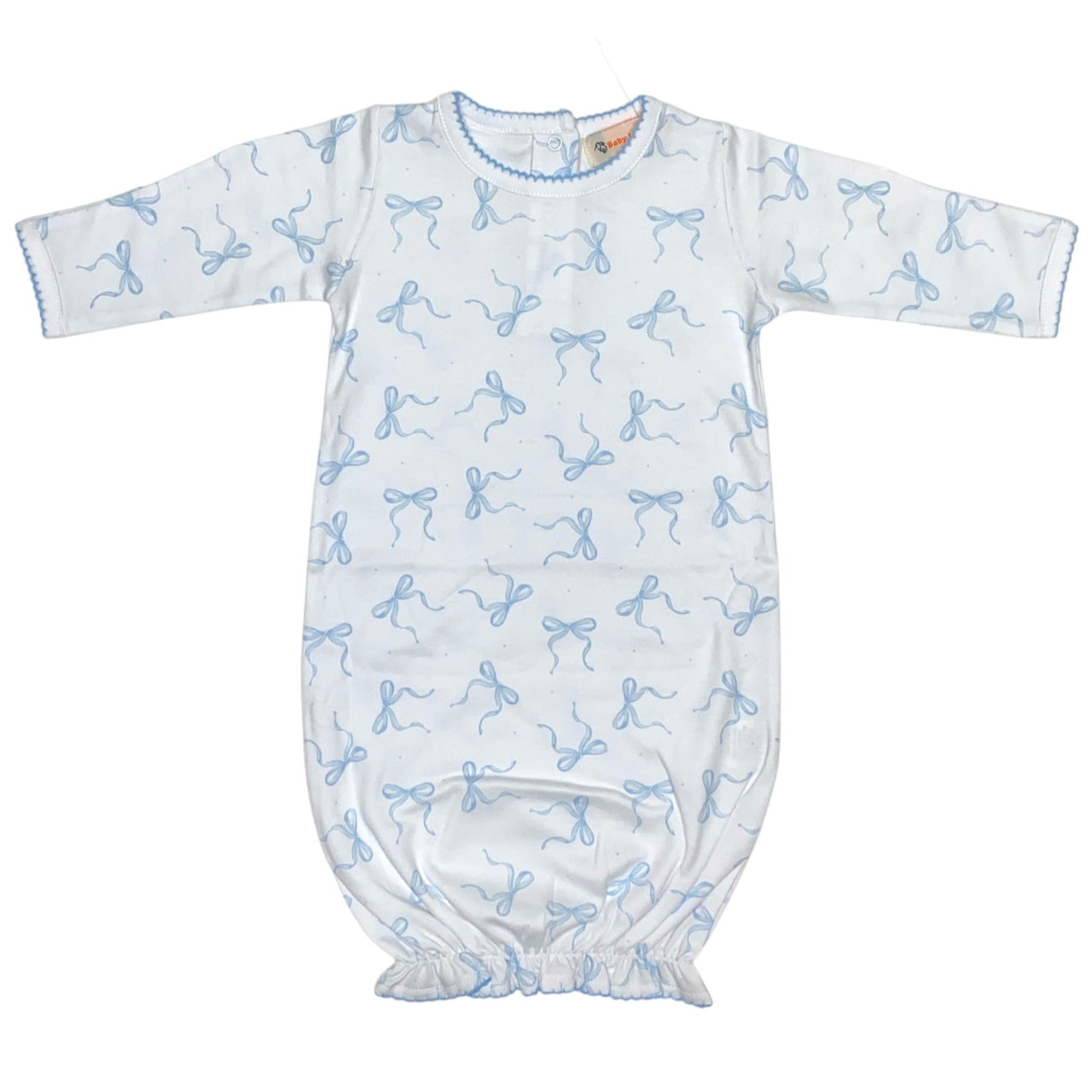 Luigi White/Blue Bow Print Ruffle Baby Sack 5209