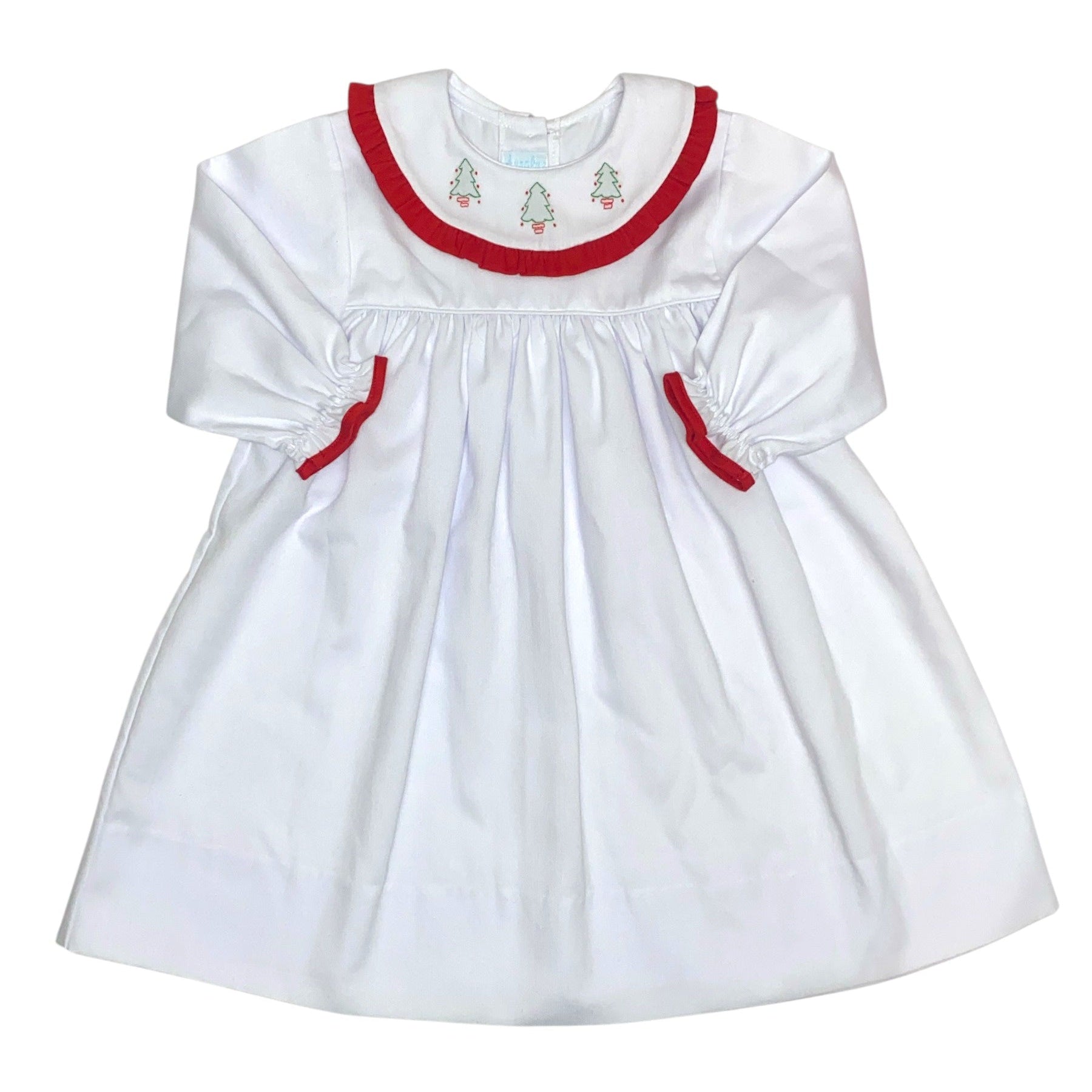 Auraluz Pique Dress White/Red Tree Shadow Emb 2716 5210