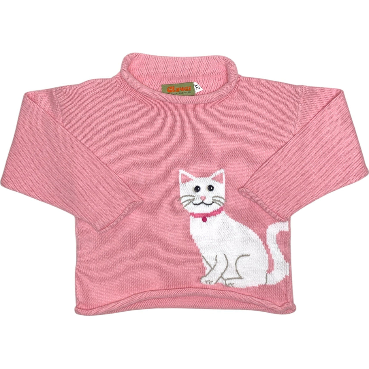 Luigi Lt Pink Roll Neck Sweater W/Cat 5210