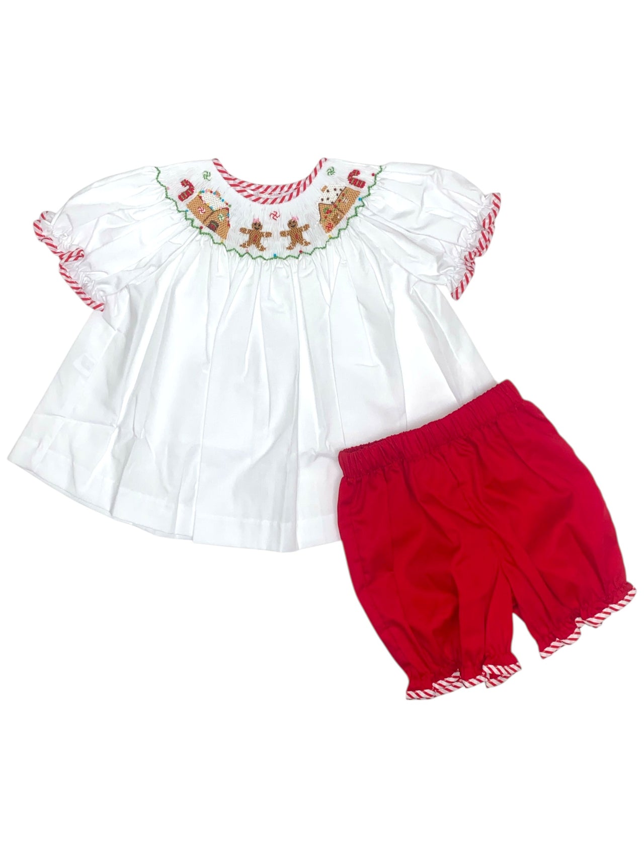 Lulu Bebe Gingerbread Smocked Bloomer Set EMMA-18 5210