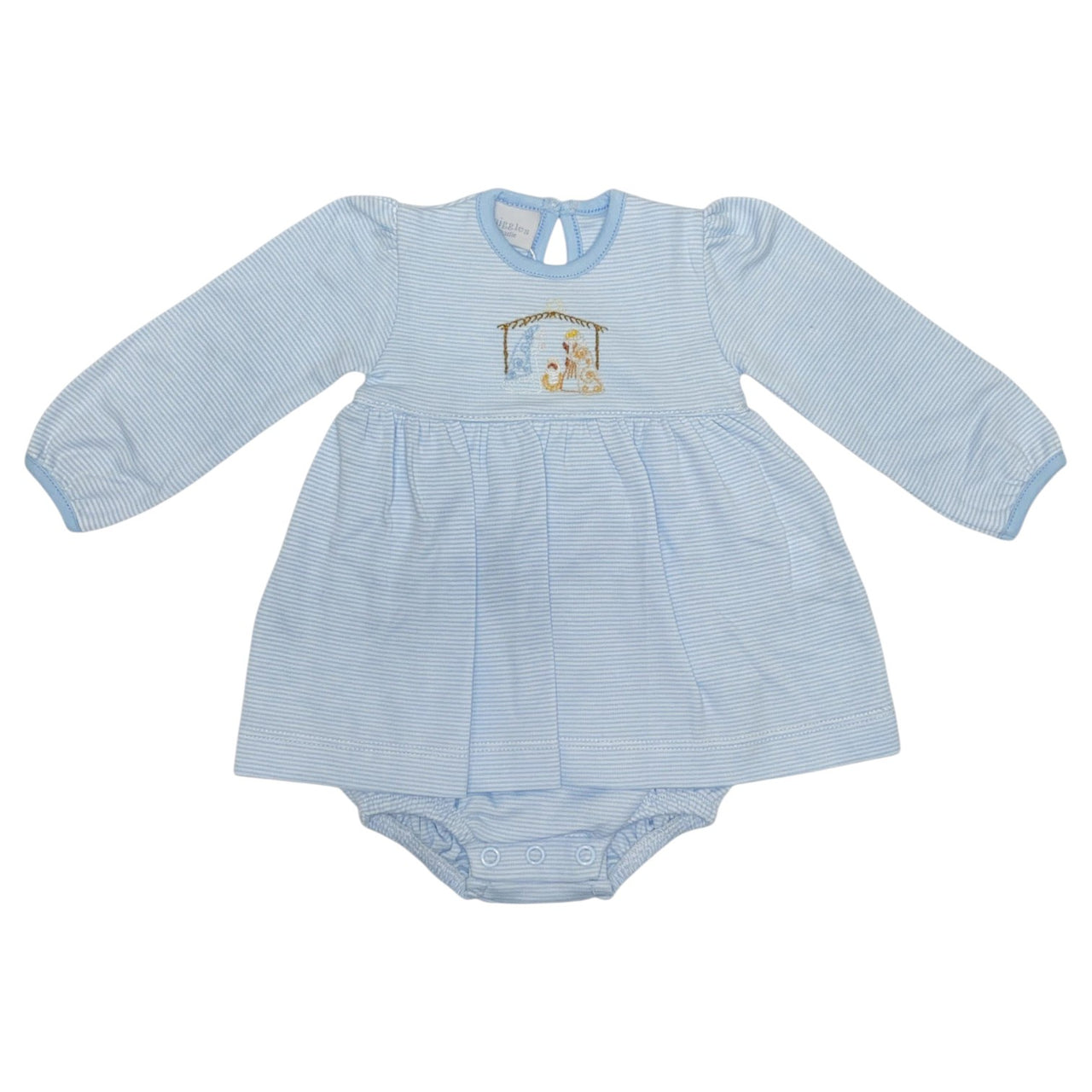 Squiggles Silent Night Onesie Dress Blue/White Stripe 217/597/55MS 5211