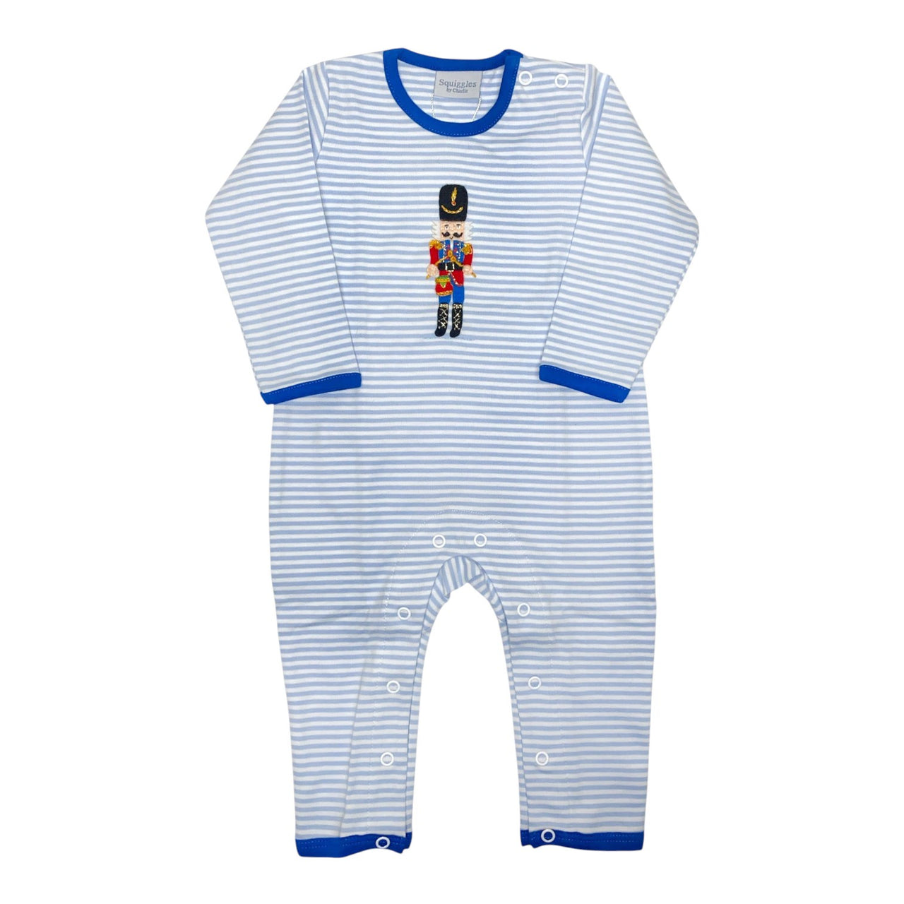 Squiggles L/S Coverall W/Back Pocket Lt Blue Stripe/White/Royal Blue Nutcracker 153/P564 5211