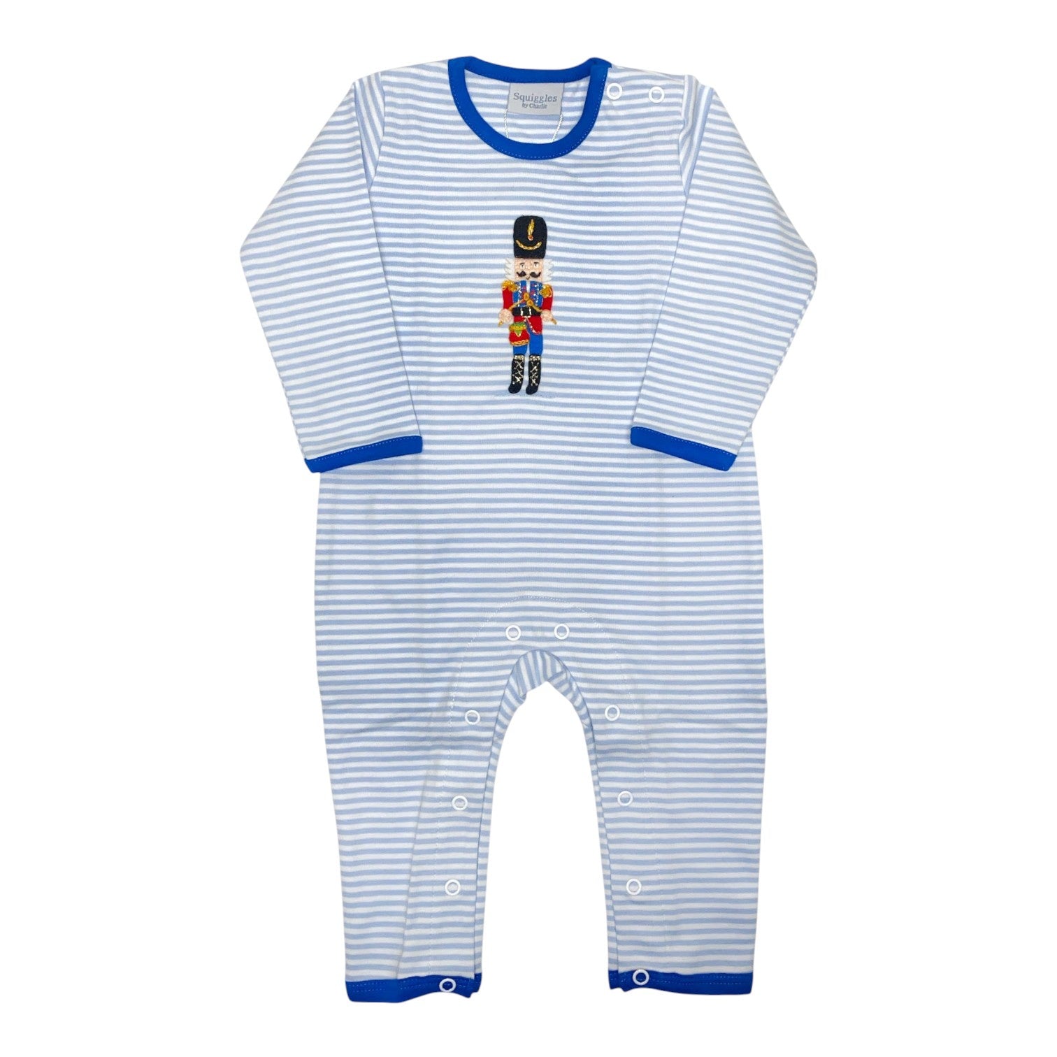 Squiggles L/S Coverall W/Back Pocket Lt Blue Stripe/White/Royal Blue Nutcracker 153/P564 5211