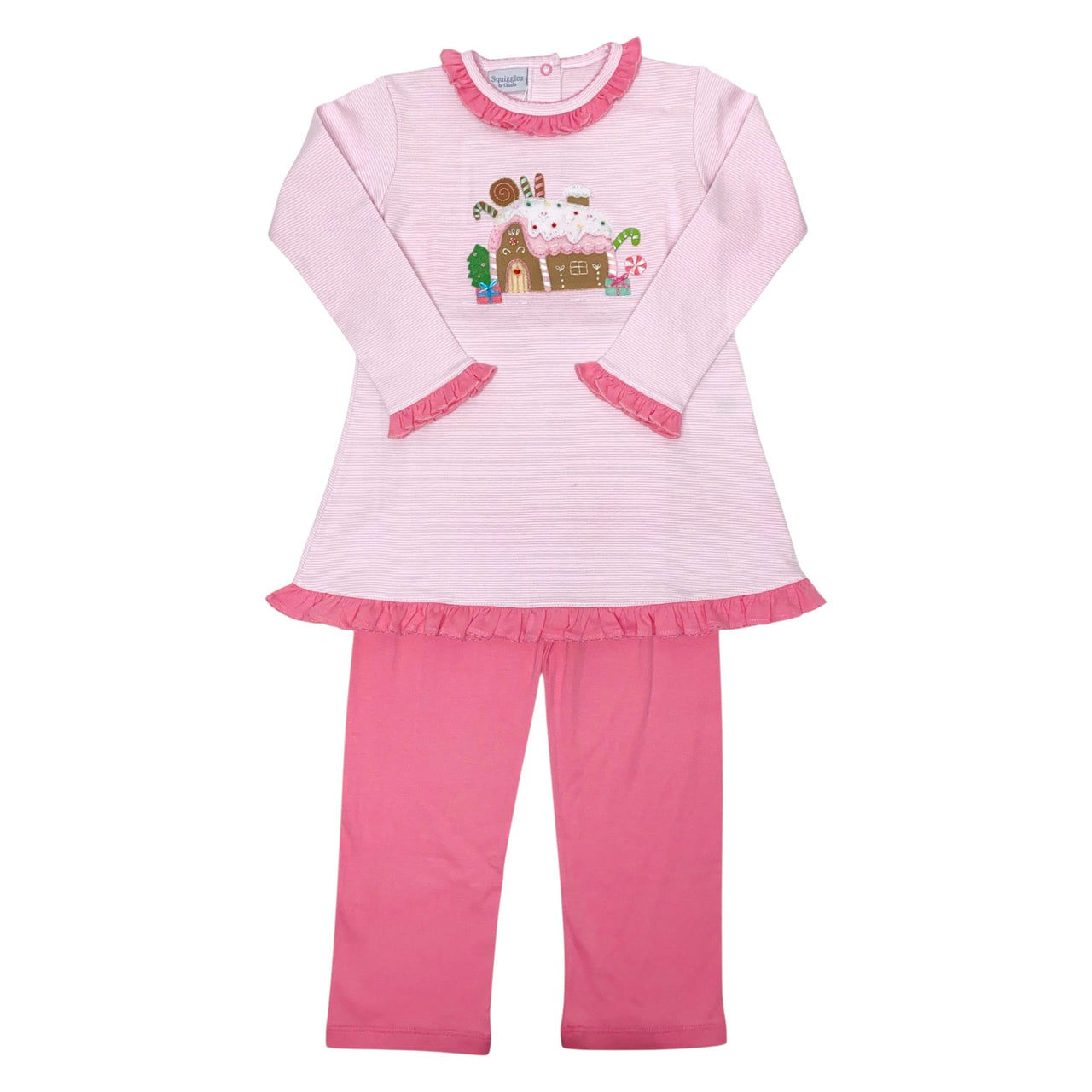 Squiggles Sugar Plum Ruffles & Trim 2pc Set Pink/White 113/P685 5211