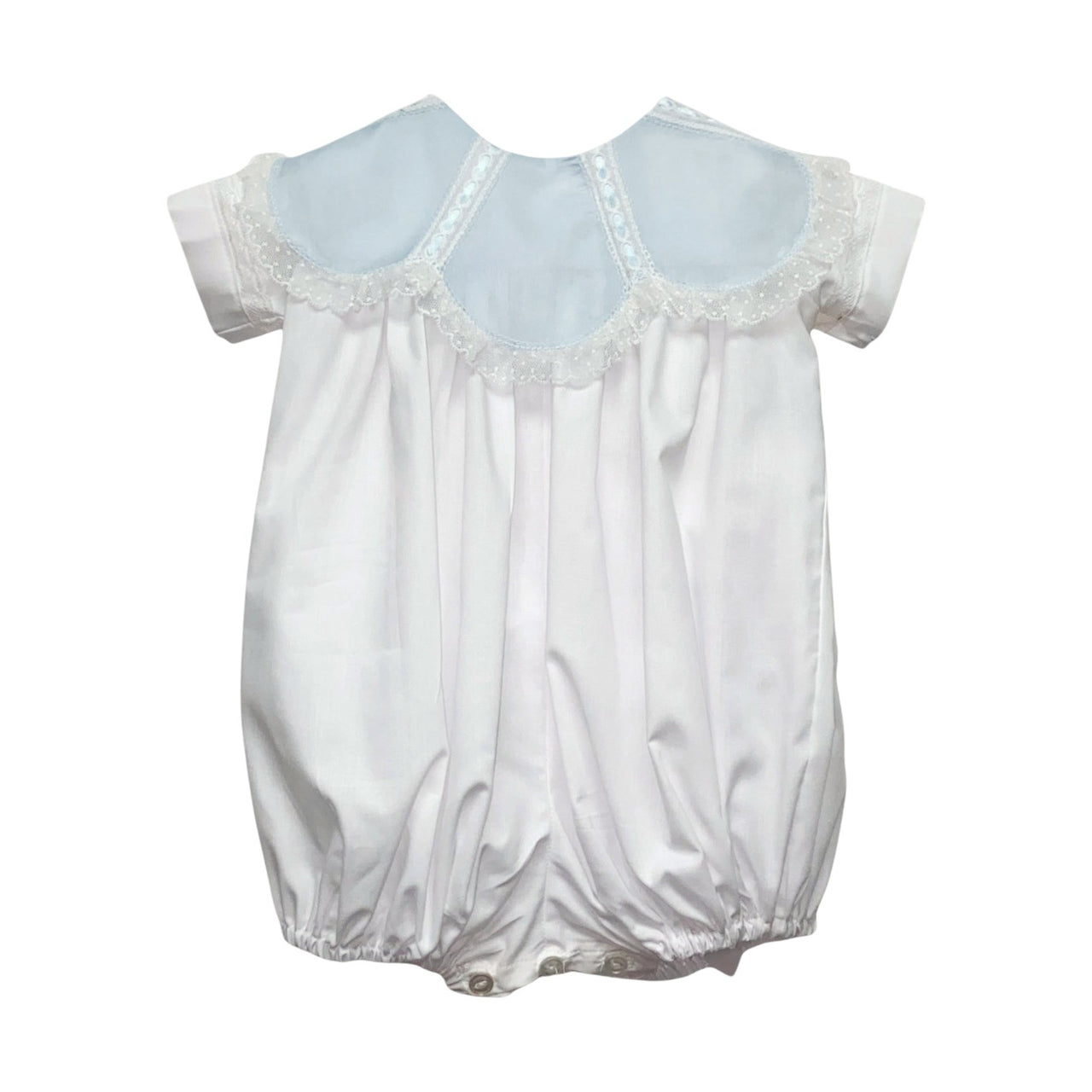 Treasured Memories Boy White Bubble W/Blue Scalloped Collar W/White Lace S2693  52123