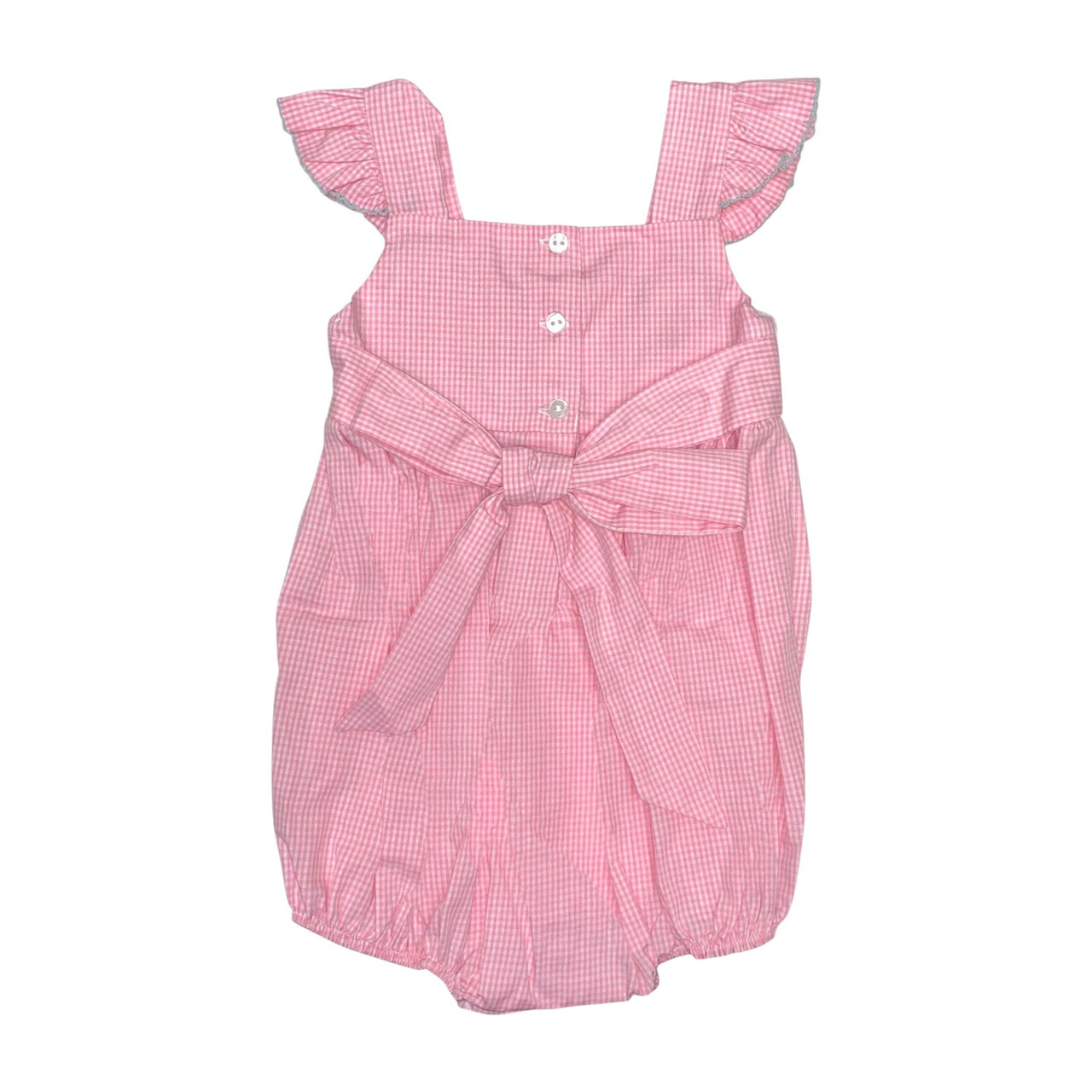 Lulu Bebe Butterfly Smocked Bubble Pink Gingham GIGI-10BTTF 5301