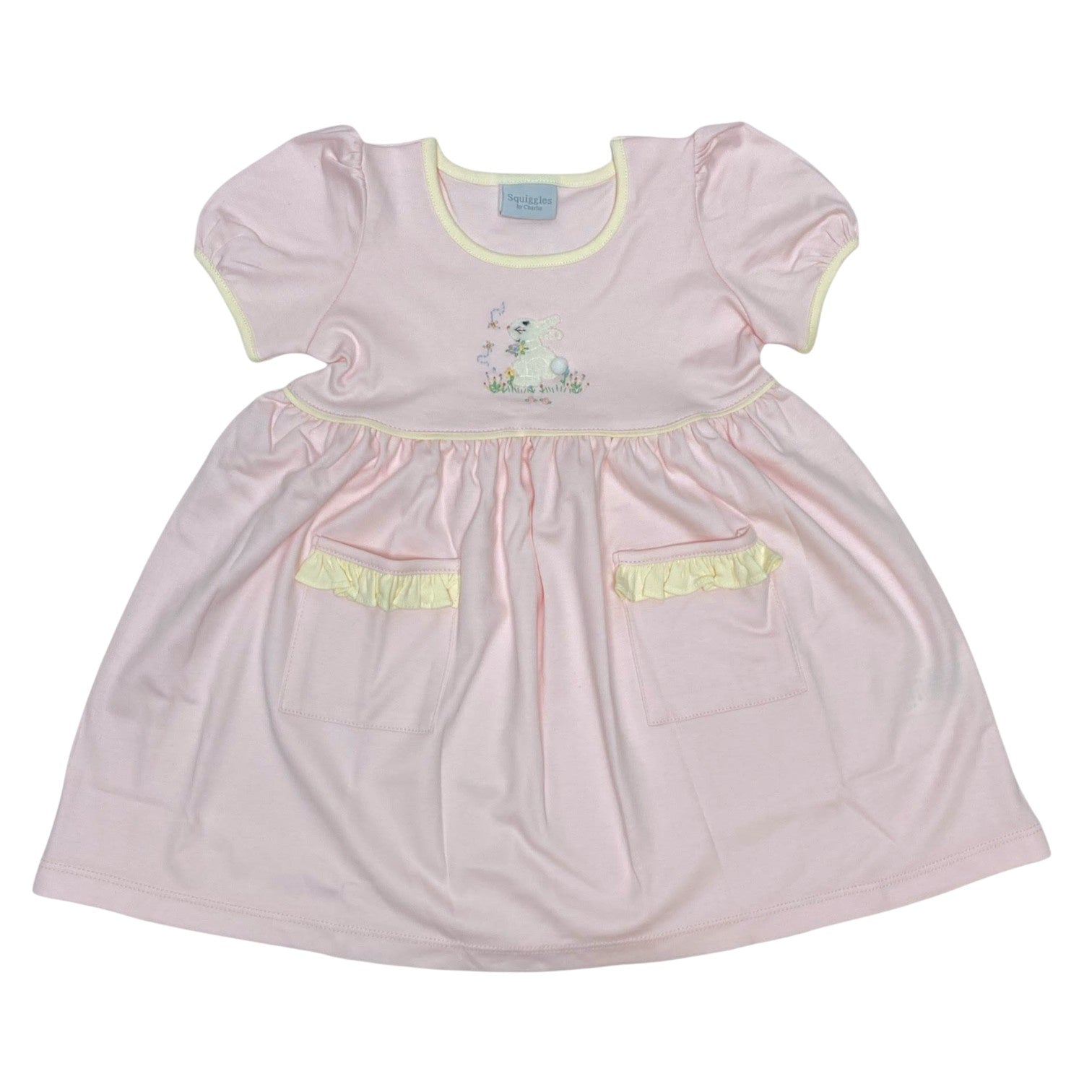 Squiggles Flower Bunny S/S Popover Dress W/50 Ruffle & Trim 71/70 5301