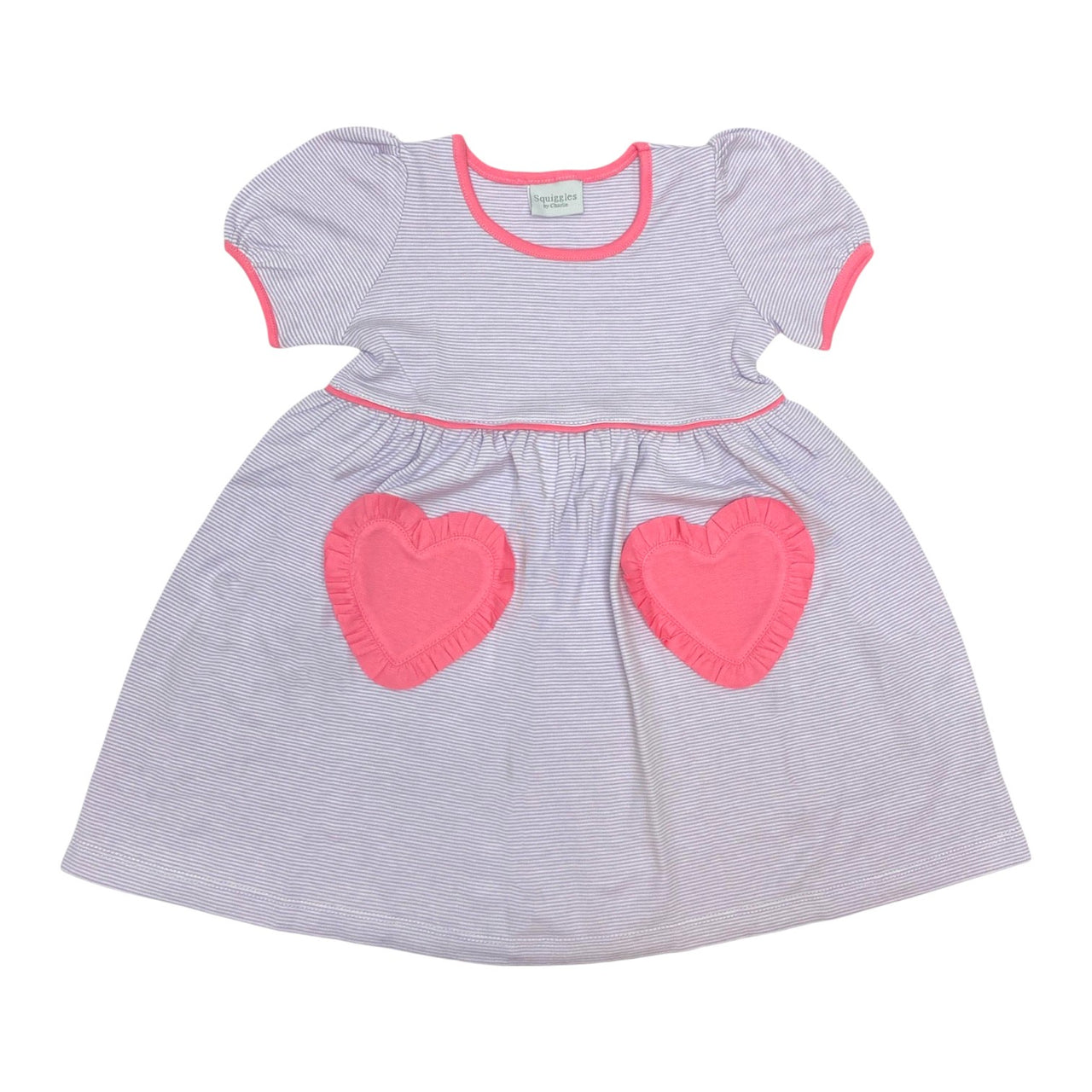 Squiggles S/S Popover Dress W/07 Heart Shaped PKTS Ruff & Trim 25MS 5301