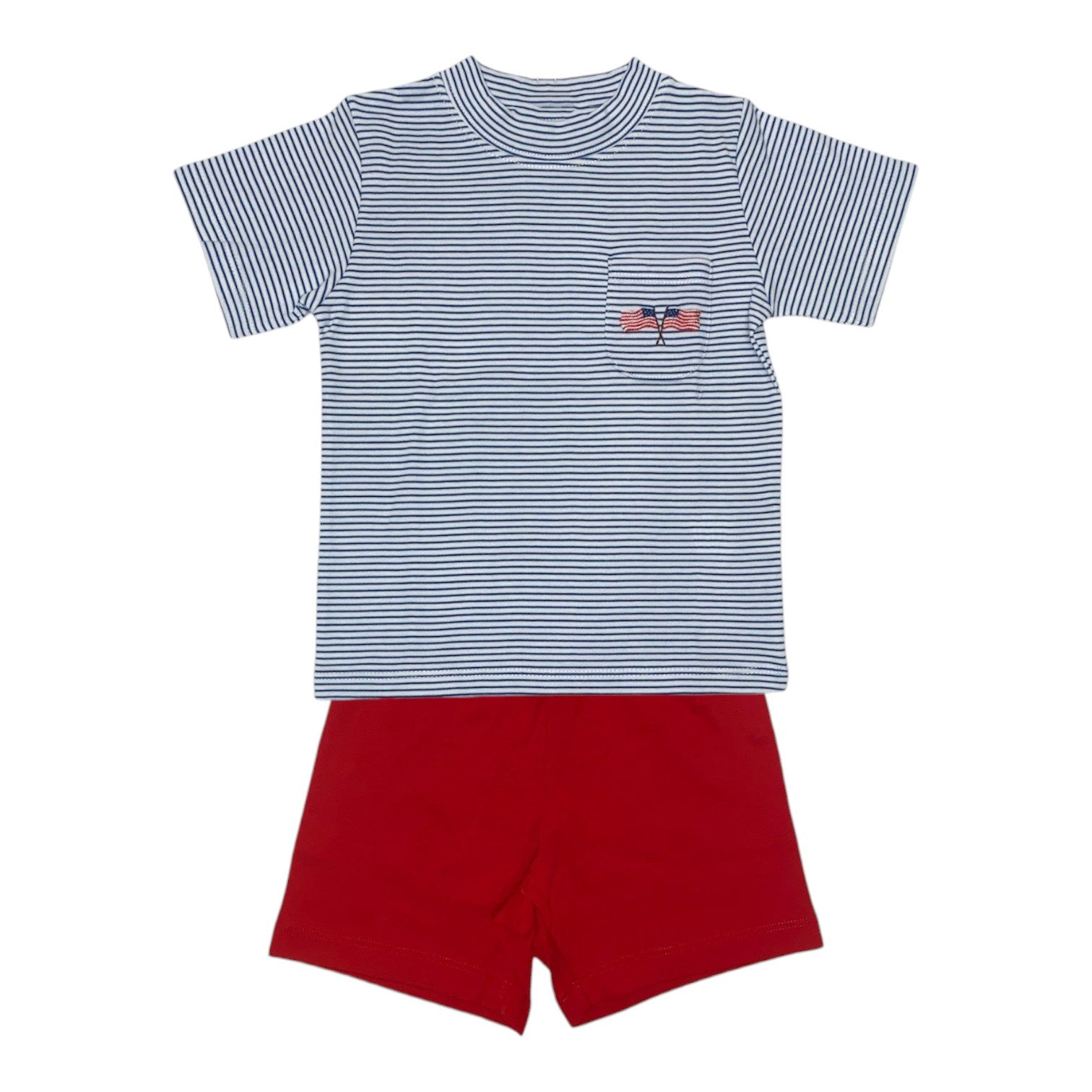 Squiggles Crossing Flags S/S Tee Shirt & Short Set 94P/M709 5301