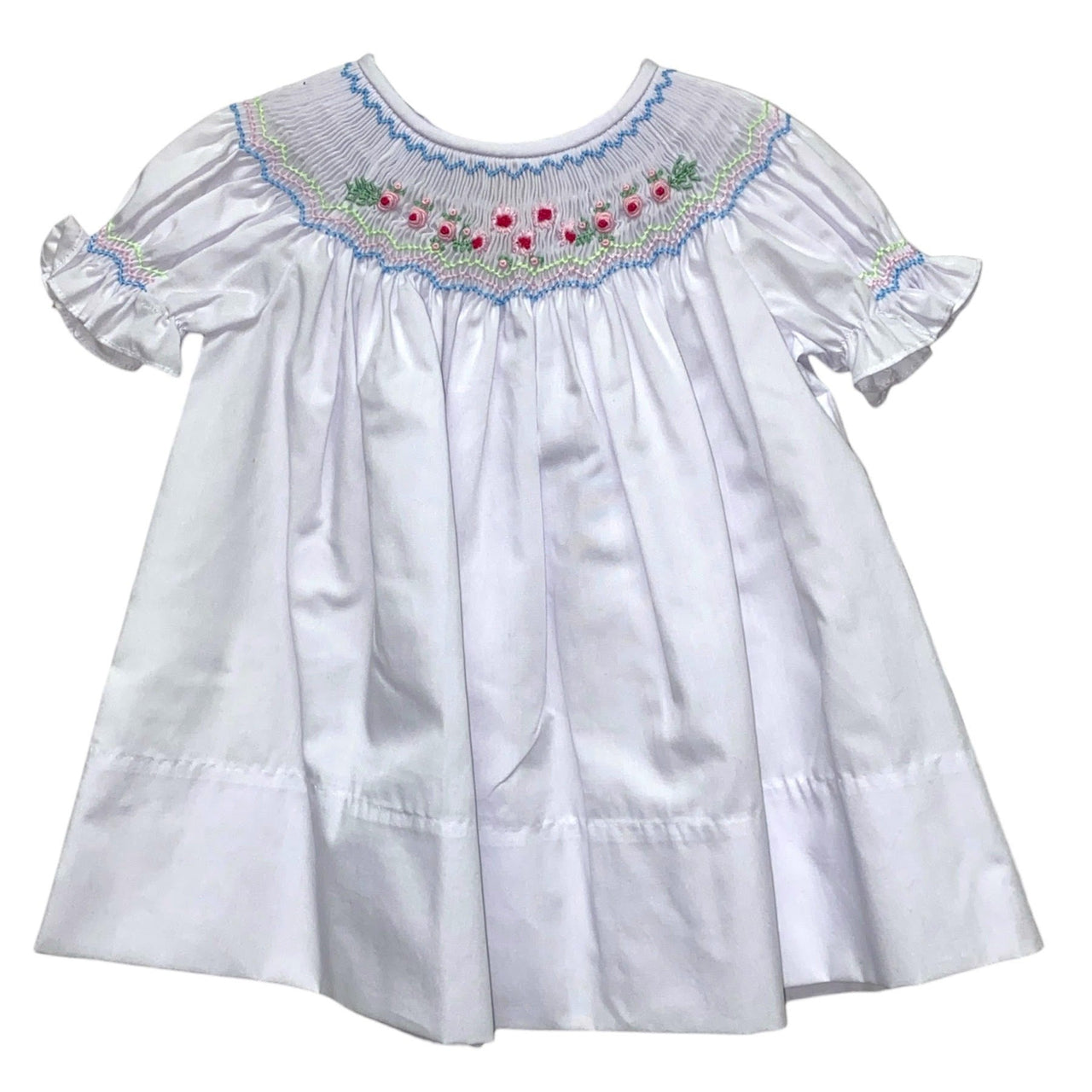 Rosalina White Bishop Smocked Bullion Flowers 10098A 5301