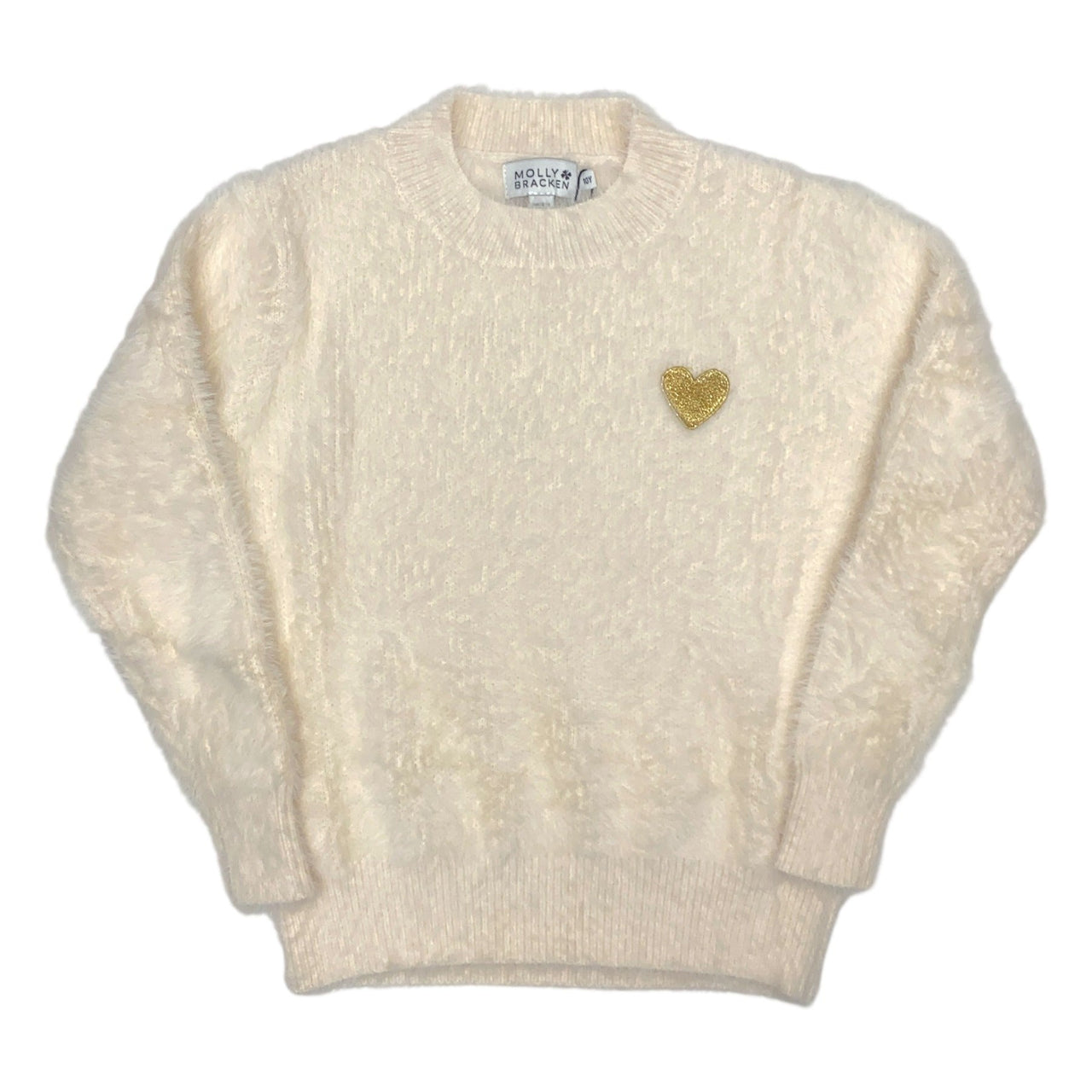 Molly Bracken OffWhite Sweater W/Gold Heart MMLA1846DN 5208