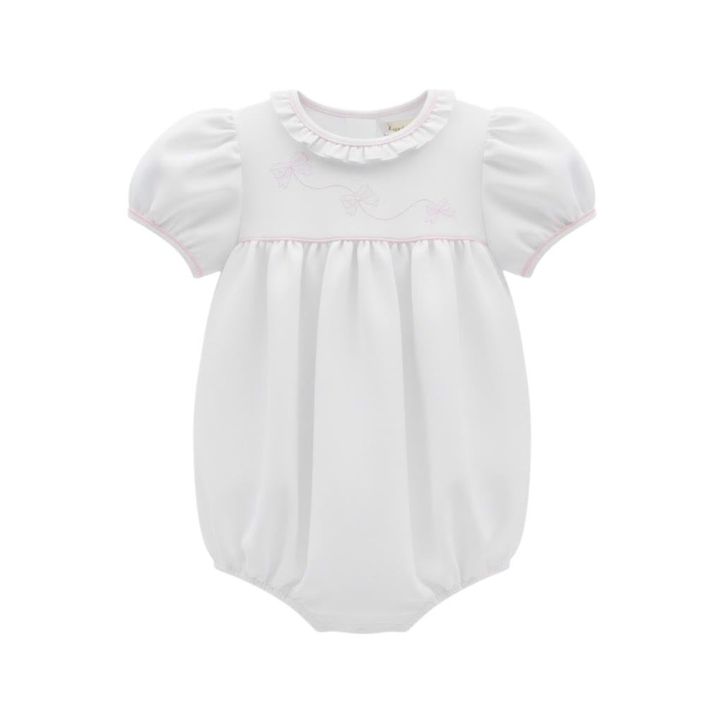 Auraluz White/Pink Bubble W/Ruffle Bow Shadow Emb 7301 5301