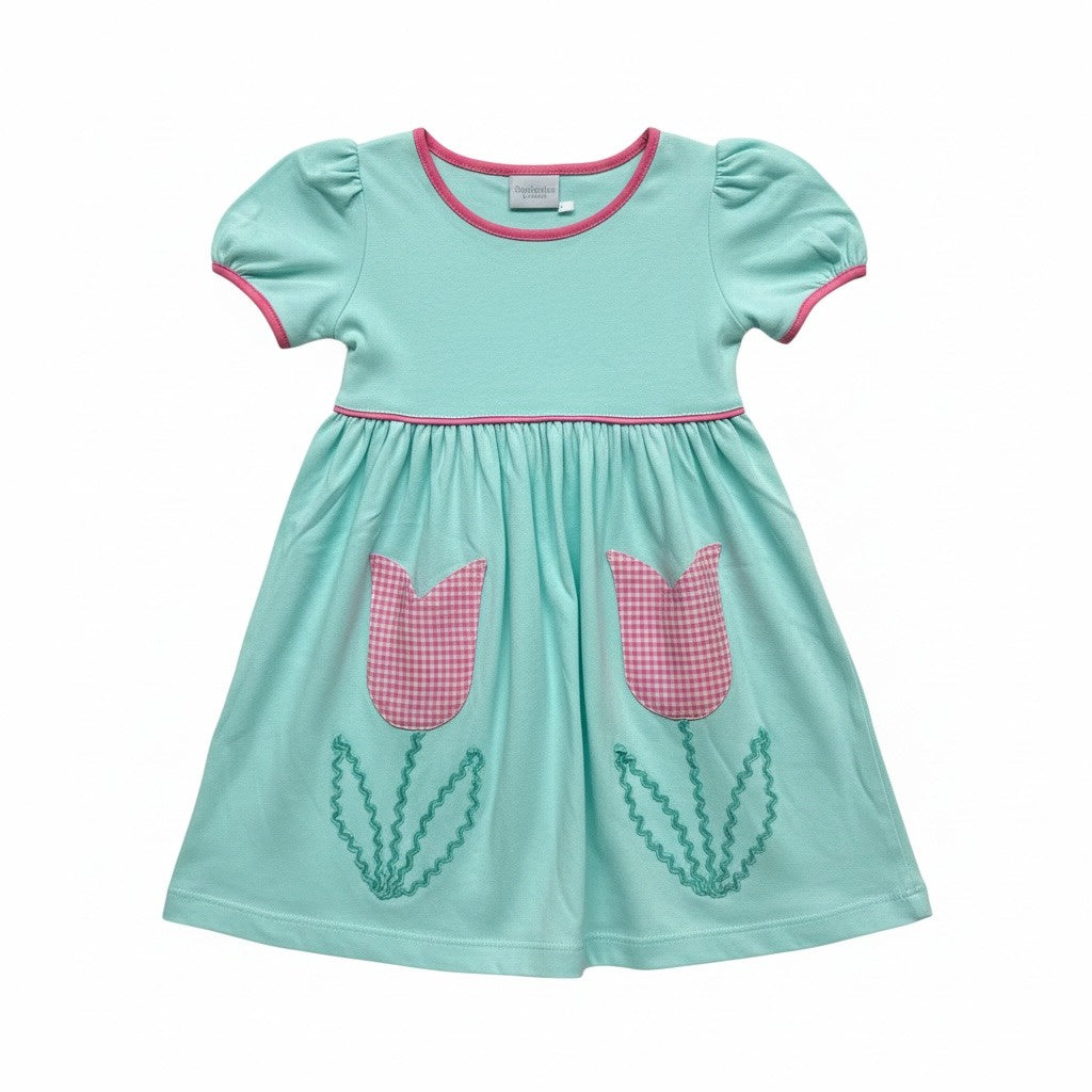 Squiggles Dress W/Tulip Pockets W/Pink Gingham 279/49L 5301